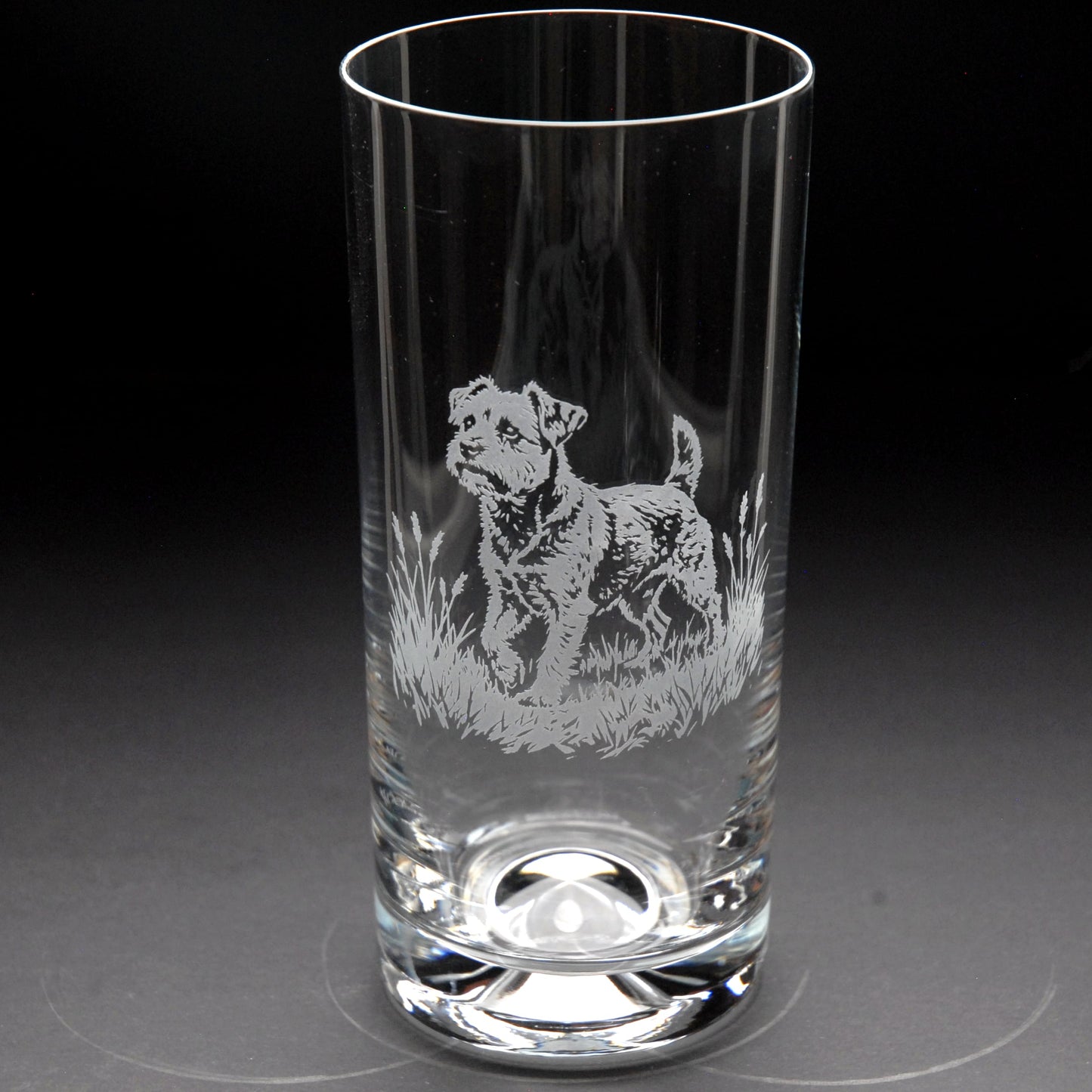 Border Terrier Dog Highball Glass - Hand Etched/Engraved Gift