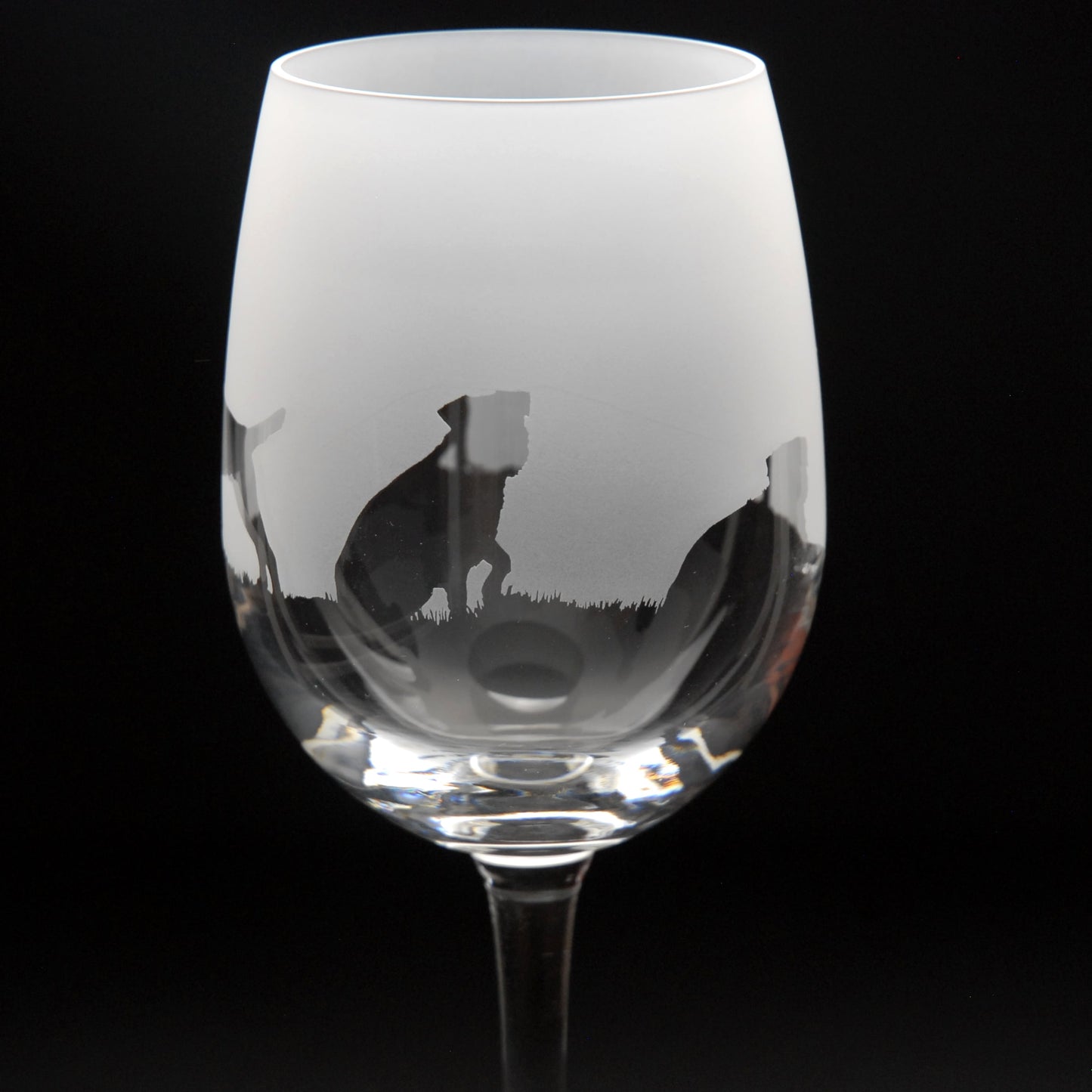 Border Terrier Dog Crystal Wine Glass - Hand Etched/Engraved Gift