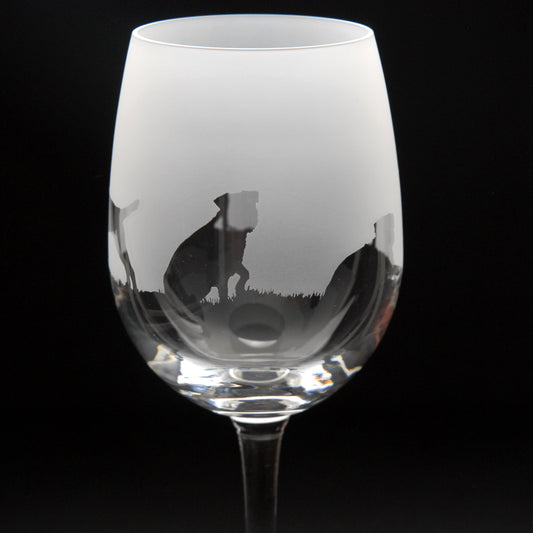 Border Terrier Dog Crystal Wine Glass - Hand Etched/Engraved Gift