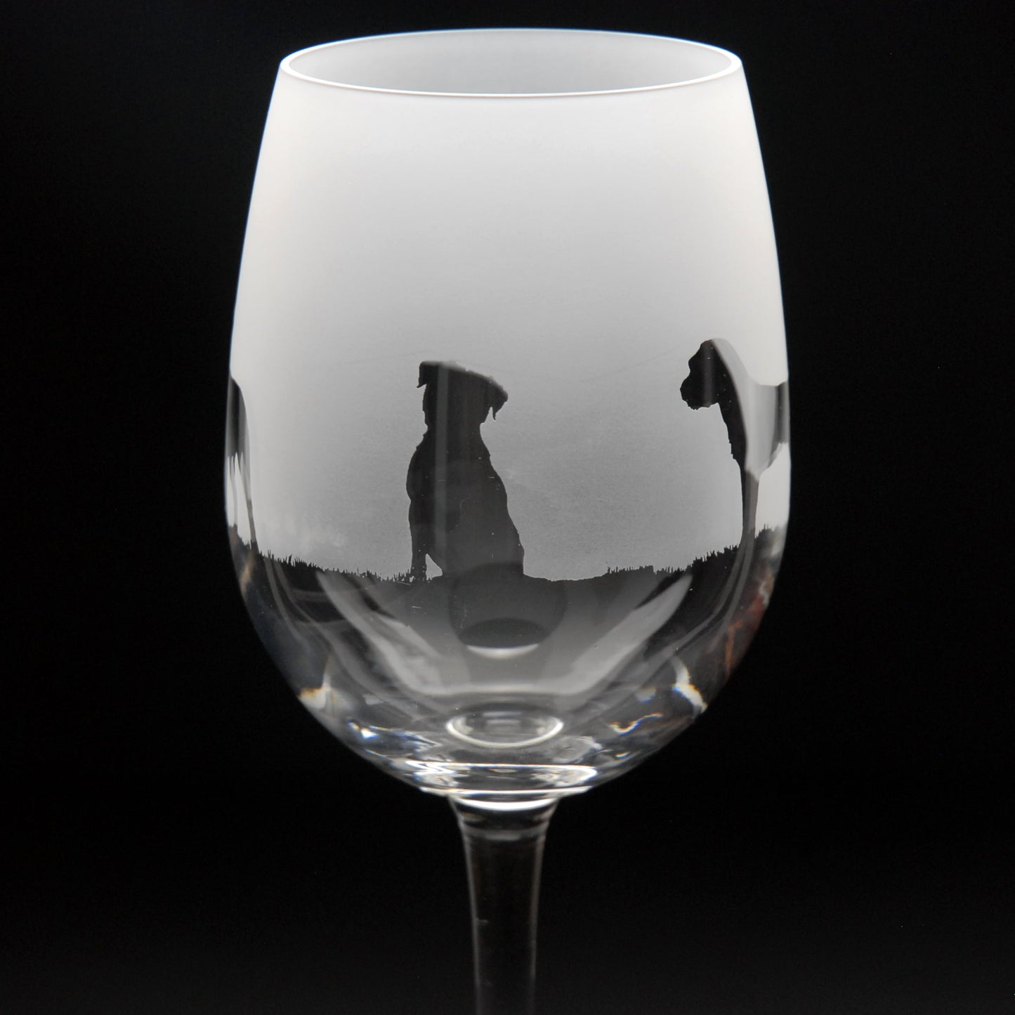 Border Terrier Dog Crystal Wine Glass - Hand Etched/Engraved Gift