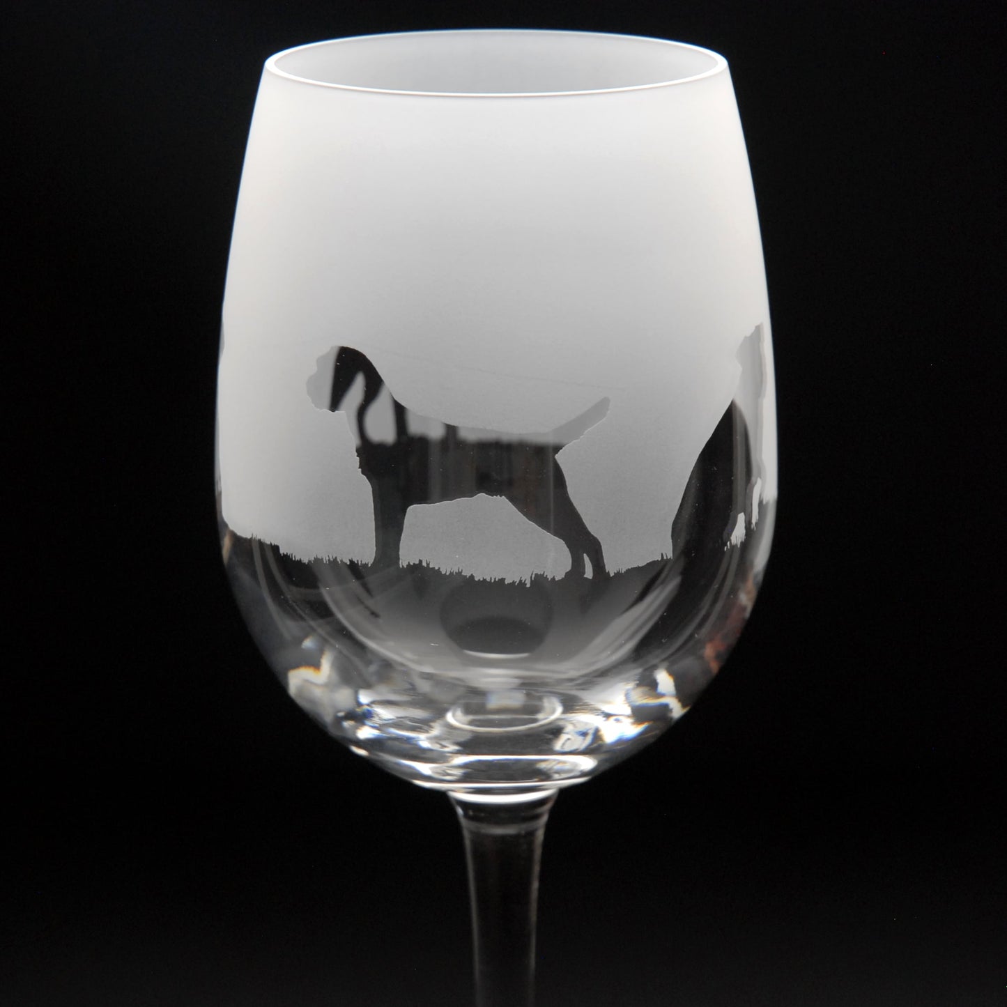 Border Terrier Dog Crystal Wine Glass - Hand Etched/Engraved Gift