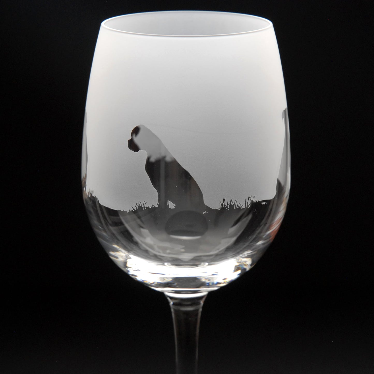 Boxer Dog Crystal Wine Glass - Hand Etched/Engraved Gift