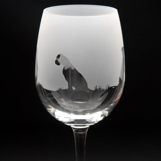 Boxer Dog Crystal Wine Glass - Hand Etched/Engraved Gift