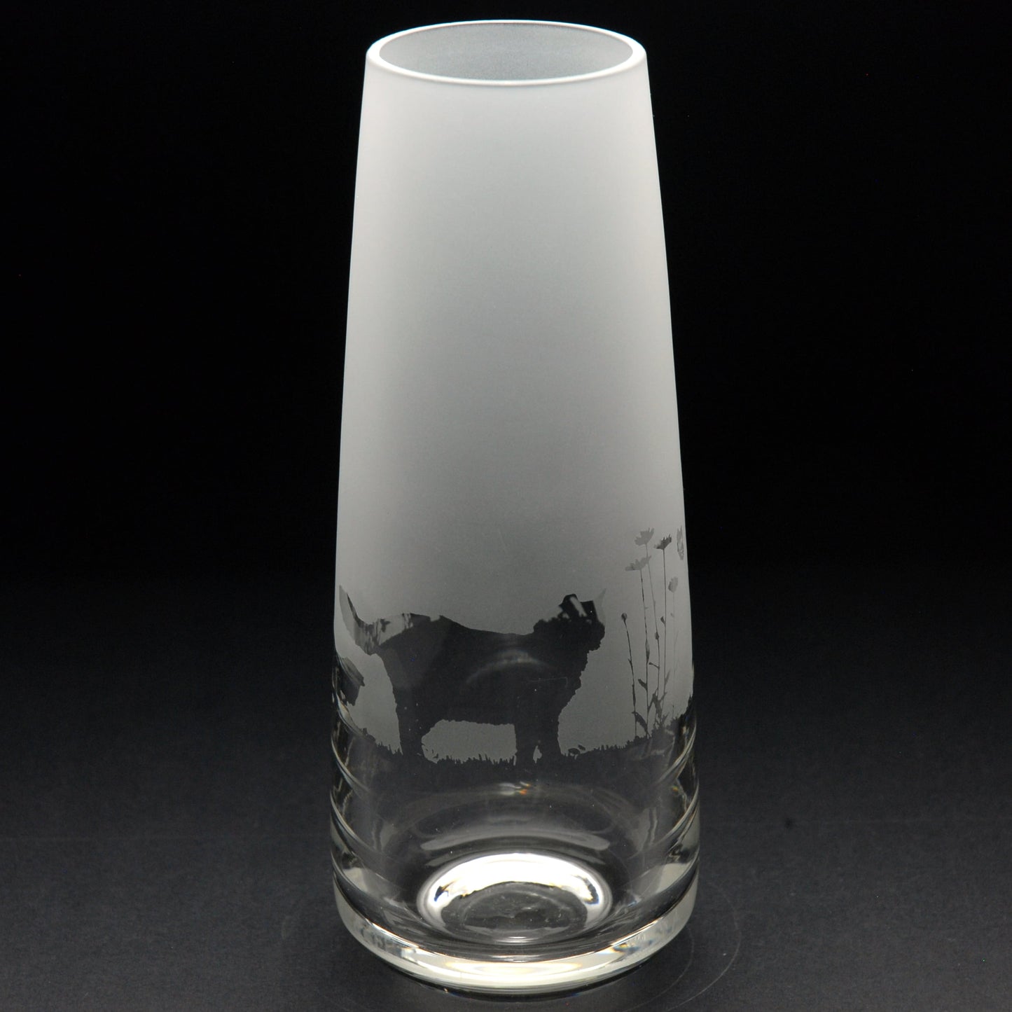Cats Glass Bud Vase - 15cm - Hand Etched/Engraved Gift