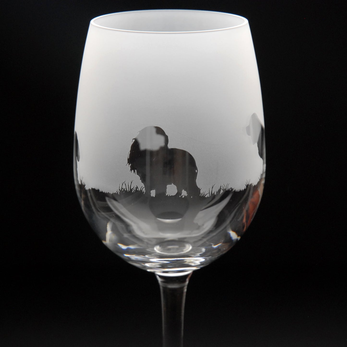 Cavalier King Charles Dog Crystal Wine Glass - Hand Etched/Engraved Gift
