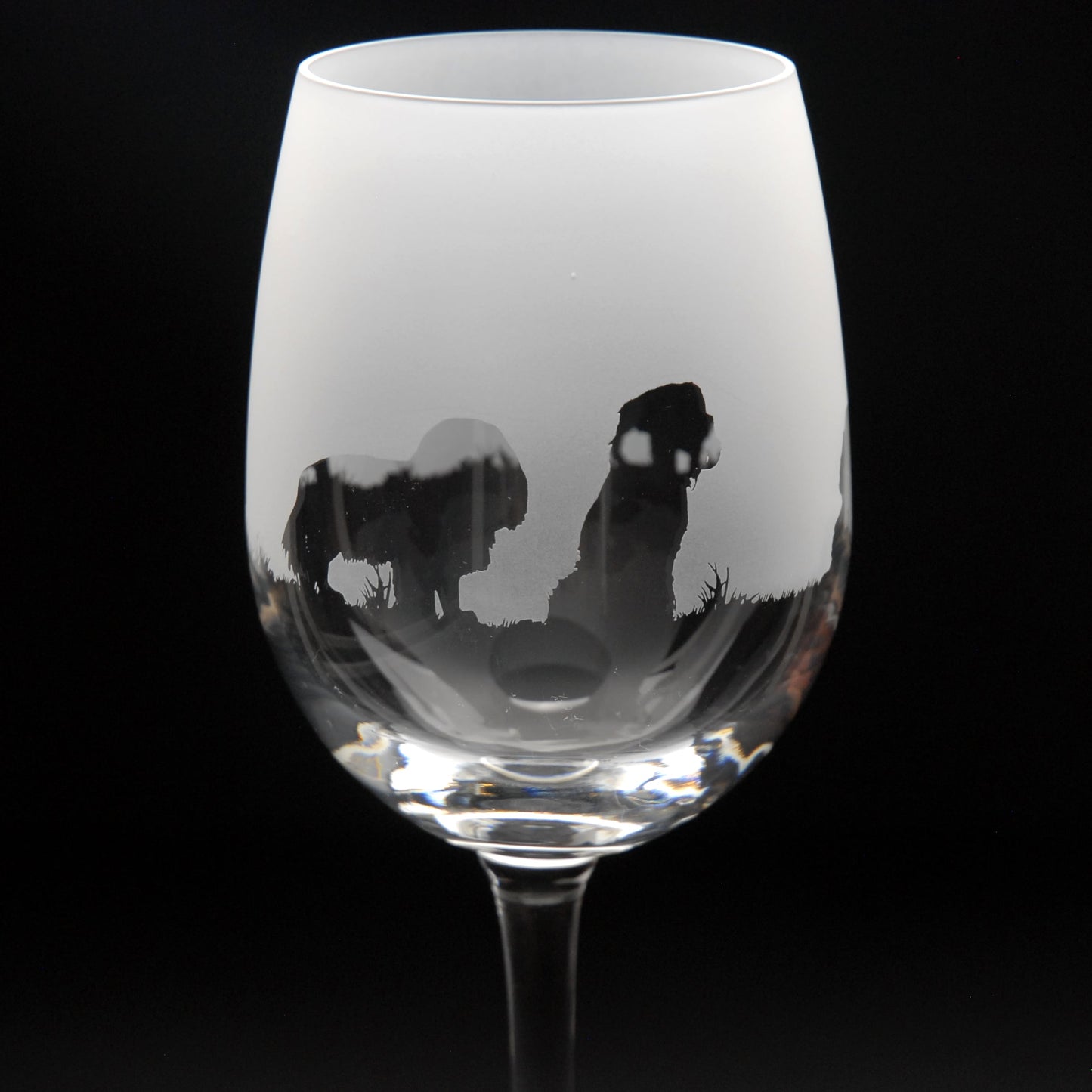 Cavalier King Charles Dog Crystal Wine Glass - Hand Etched/Engraved Gift