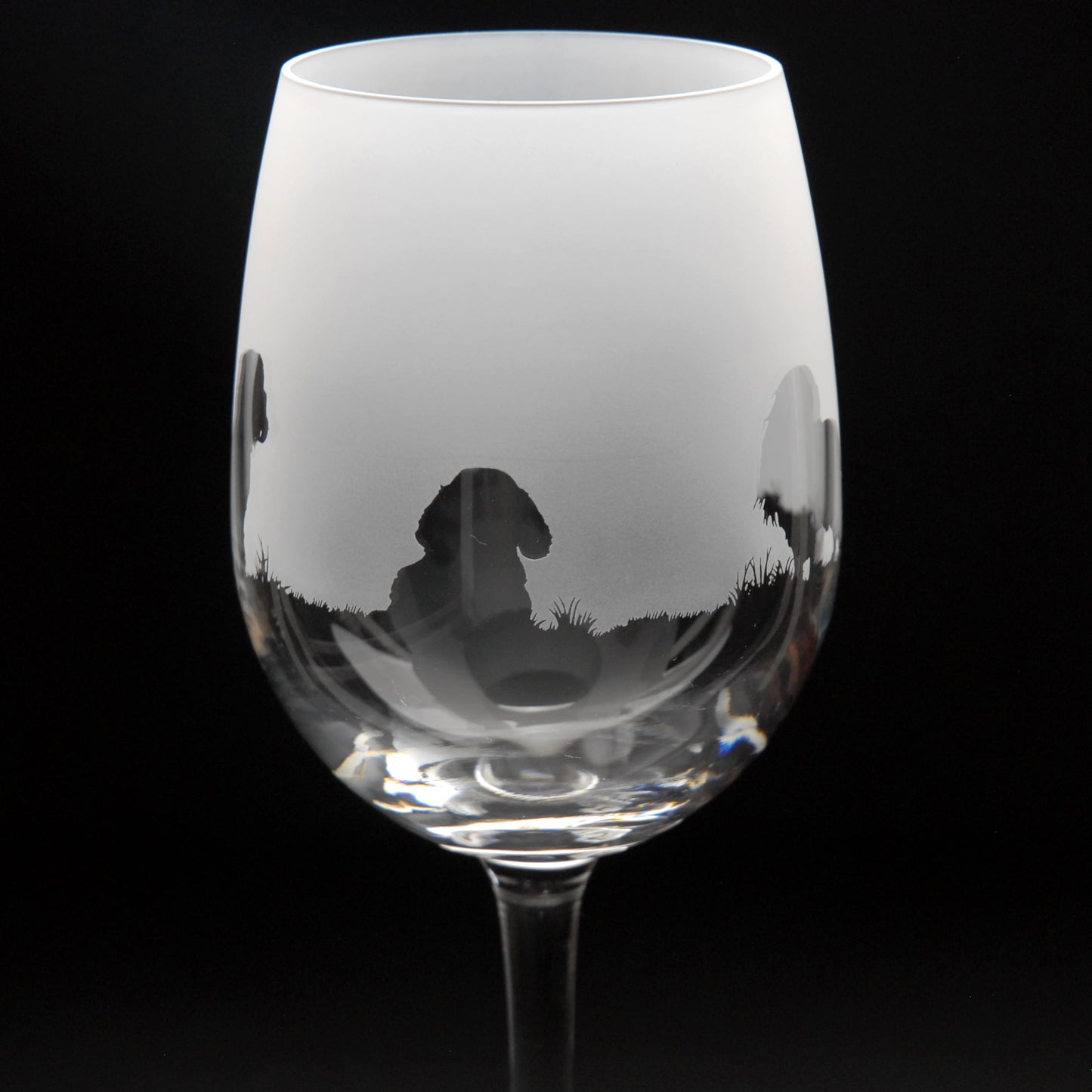 Cavalier King Charles Dog Crystal Wine Glass - Hand Etched/Engraved Gift