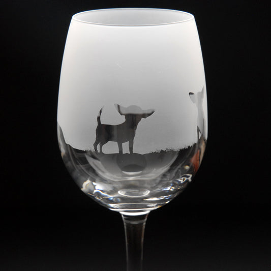 Chihuahua Dog Crystal Wine Glass - Hand Etched/Engraved Gift