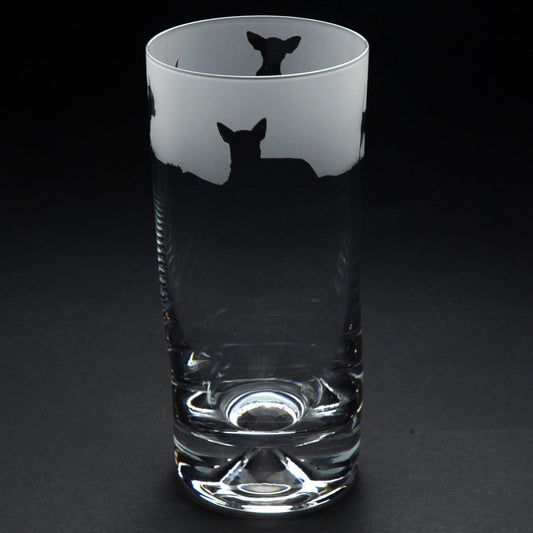 Chihuahua Dog Highball Glass - Hand Etched/Engraved Gift