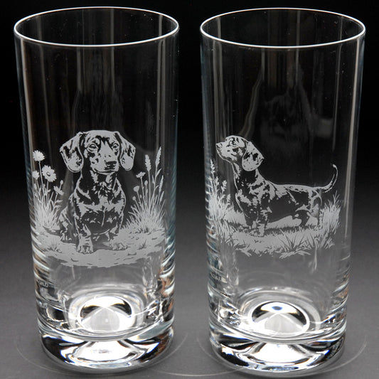 Dachshund Dog Highball Glass - Hand Etched/Engraved Gift