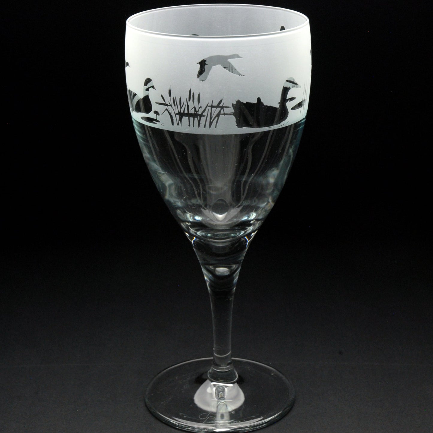 Duck Crystal Wine Glass - Hand Etched/Engraved Gift