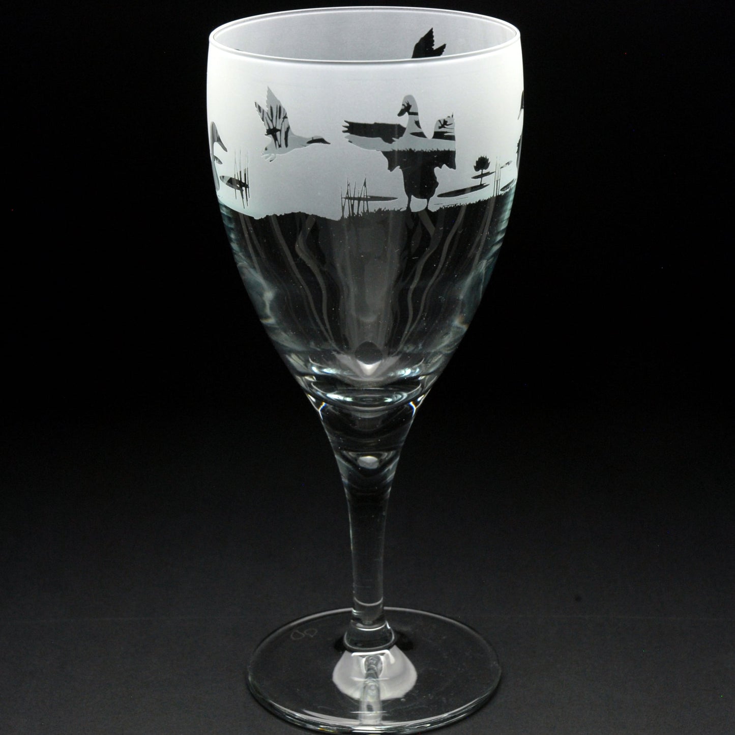 Duck Crystal Wine Glass - Hand Etched/Engraved Gift