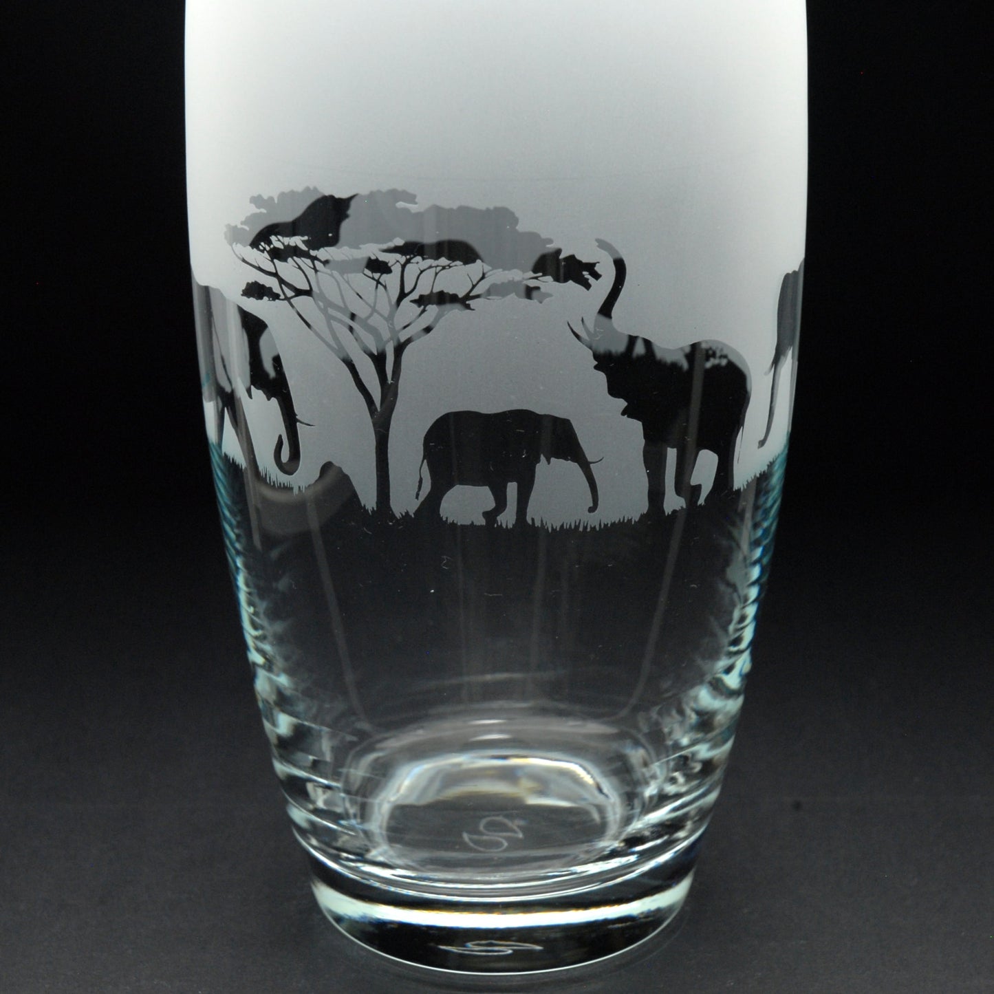 Elephant Glass Botanica Vase - 26cm - Hand Etched/Engraved Gift