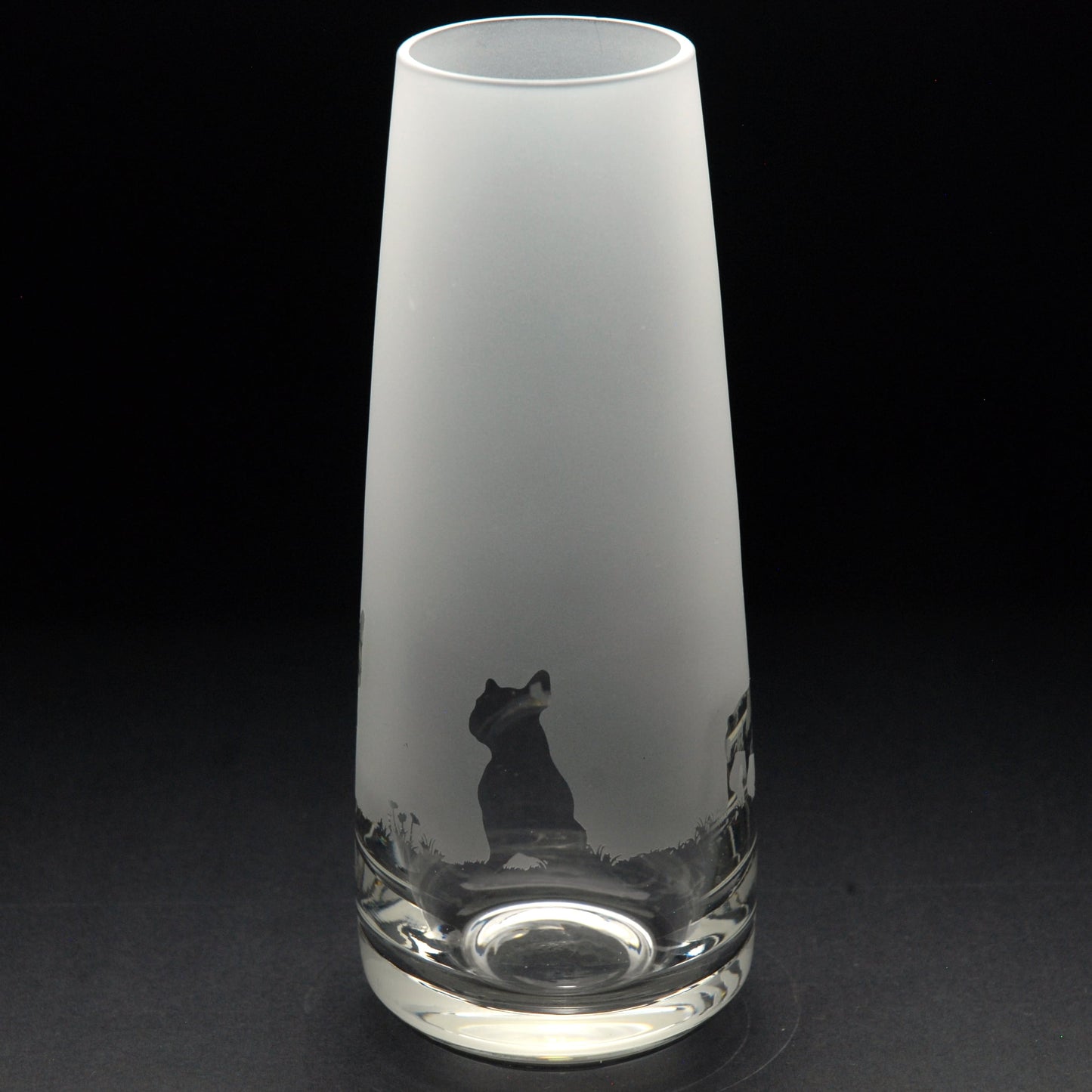 French Bulldog Dog Glass Bud Vase - Hand Etched/Engraved Gift