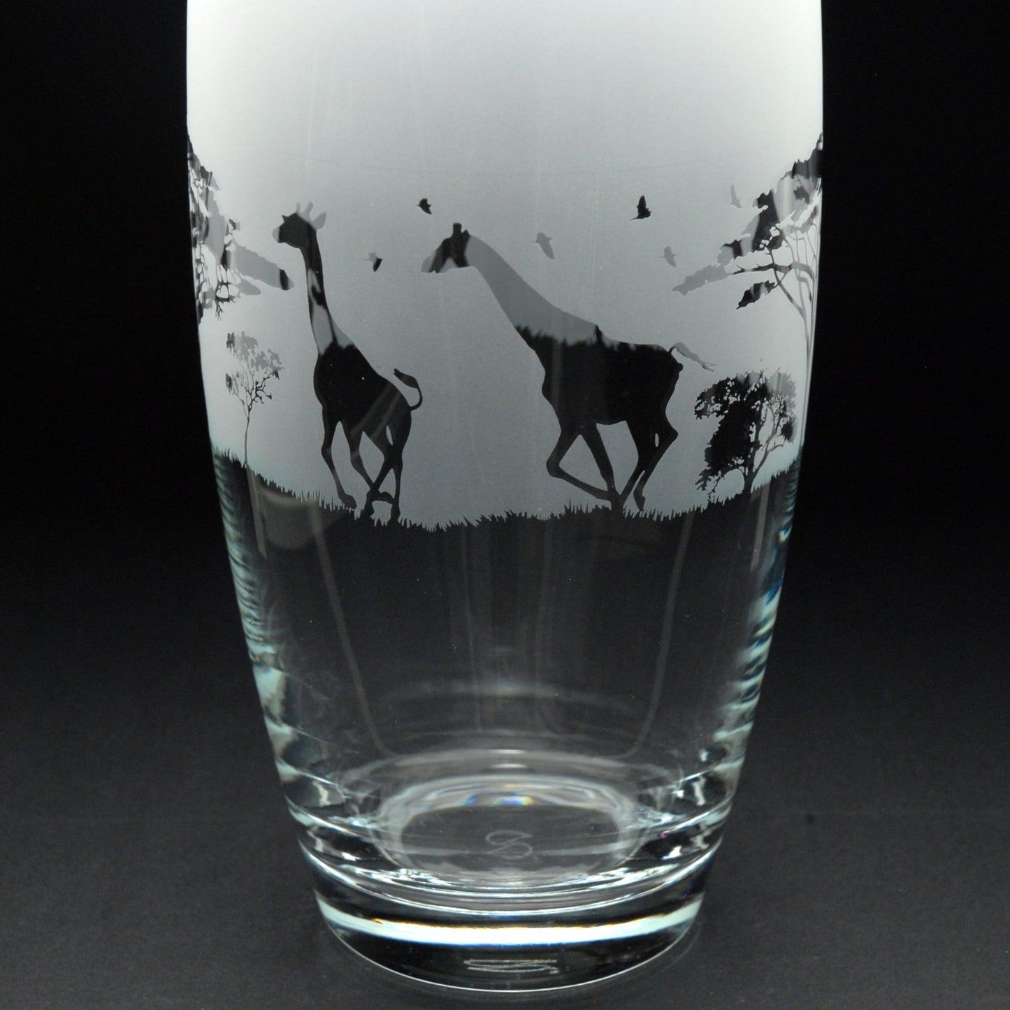 Giraffe Glass Botanica Vase - 26cm - Hand Etched/Engraved Gift