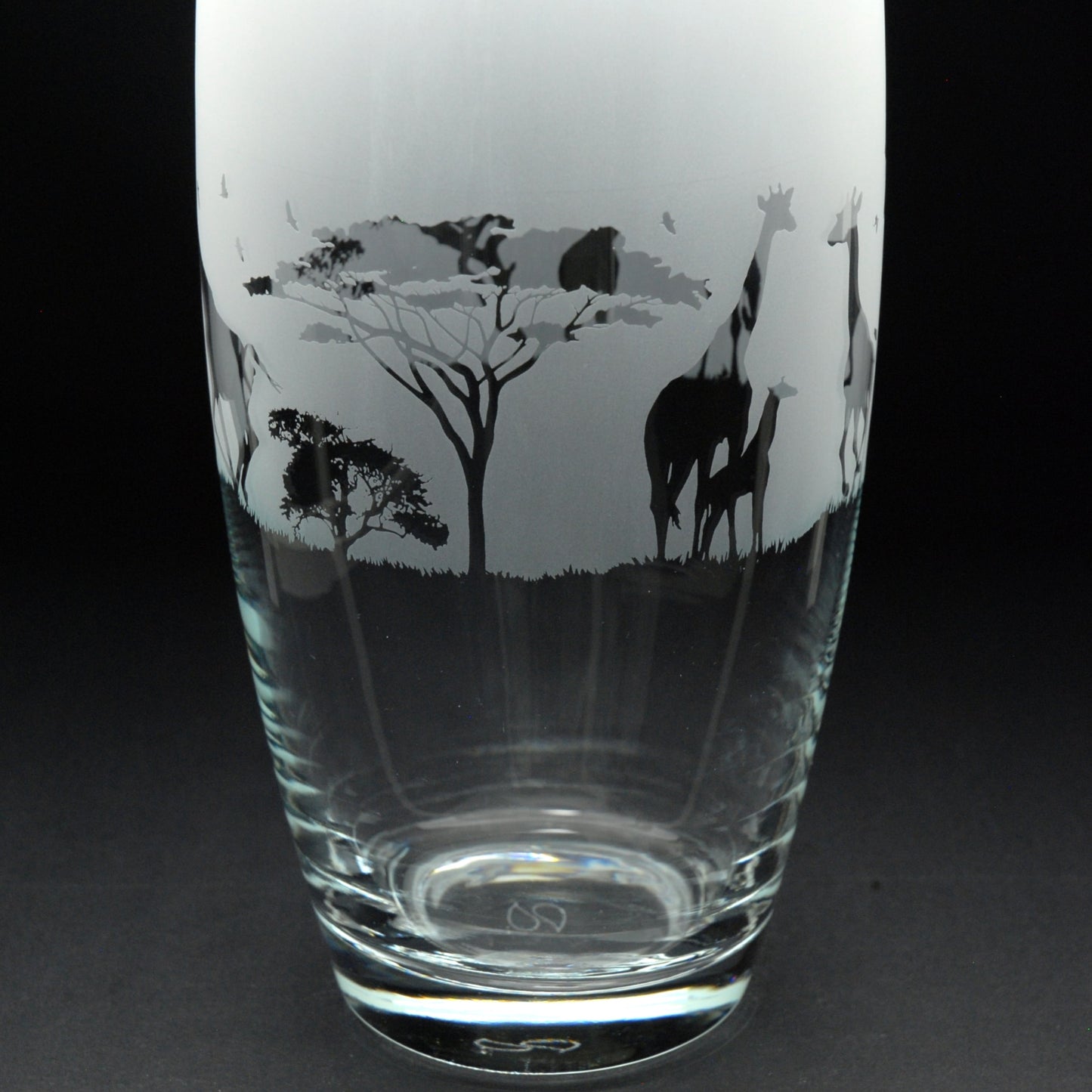 Giraffe Glass Botanica Vase - 26cm - Hand Etched/Engraved Gift