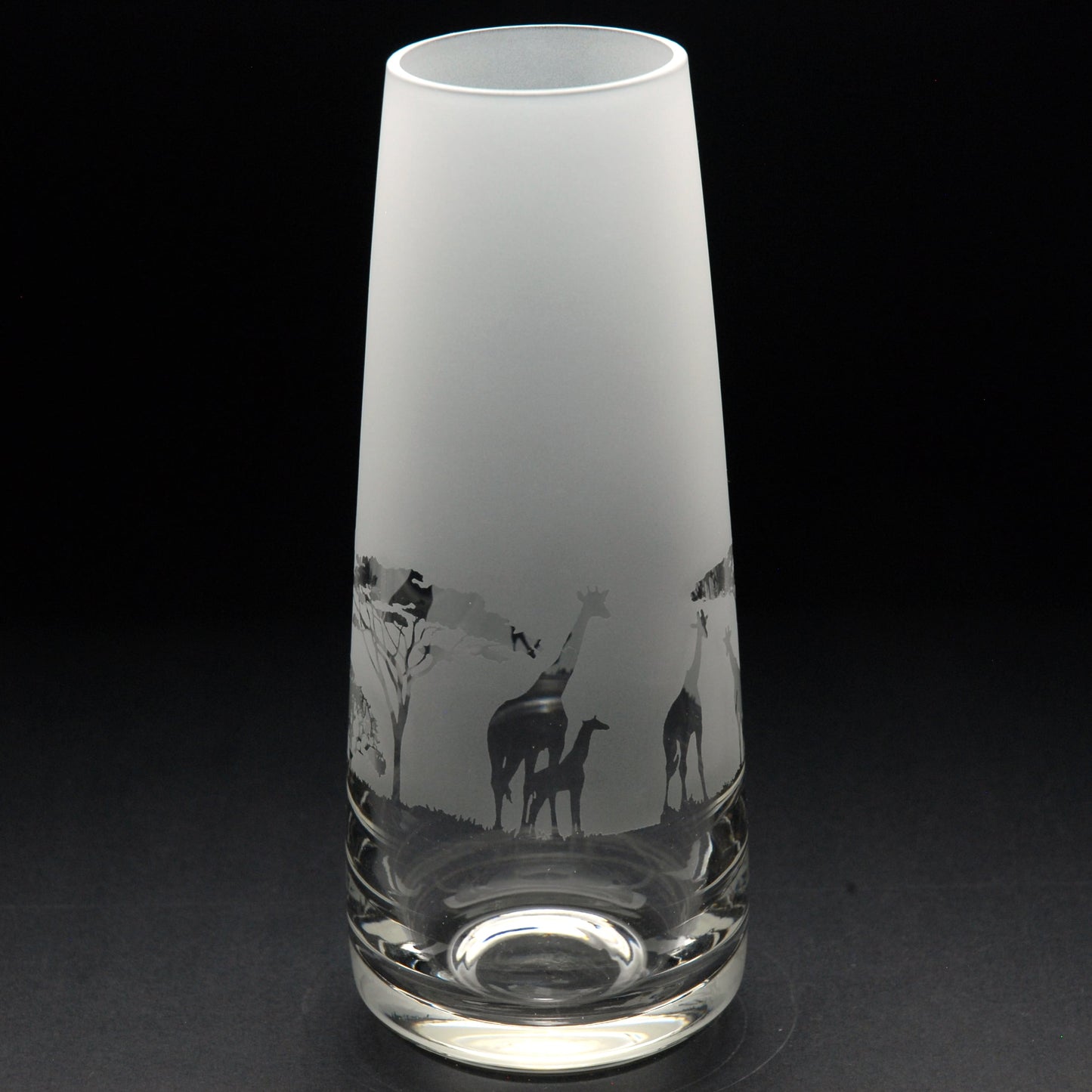 Giraffe Glass Bud Vase - 15cm- Hand Etched/Engraved Gift