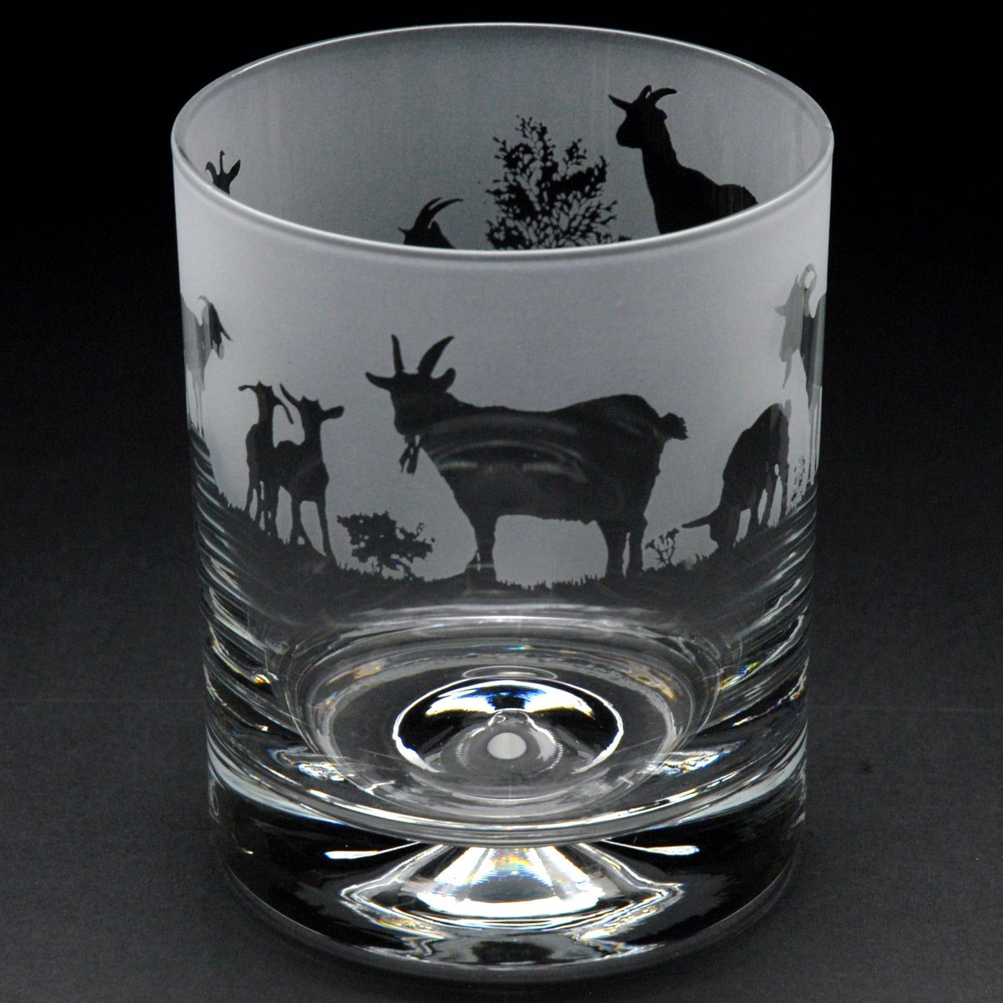 Goat Whiskey Tumbler Glass - Hand Etched/Engraved Gift