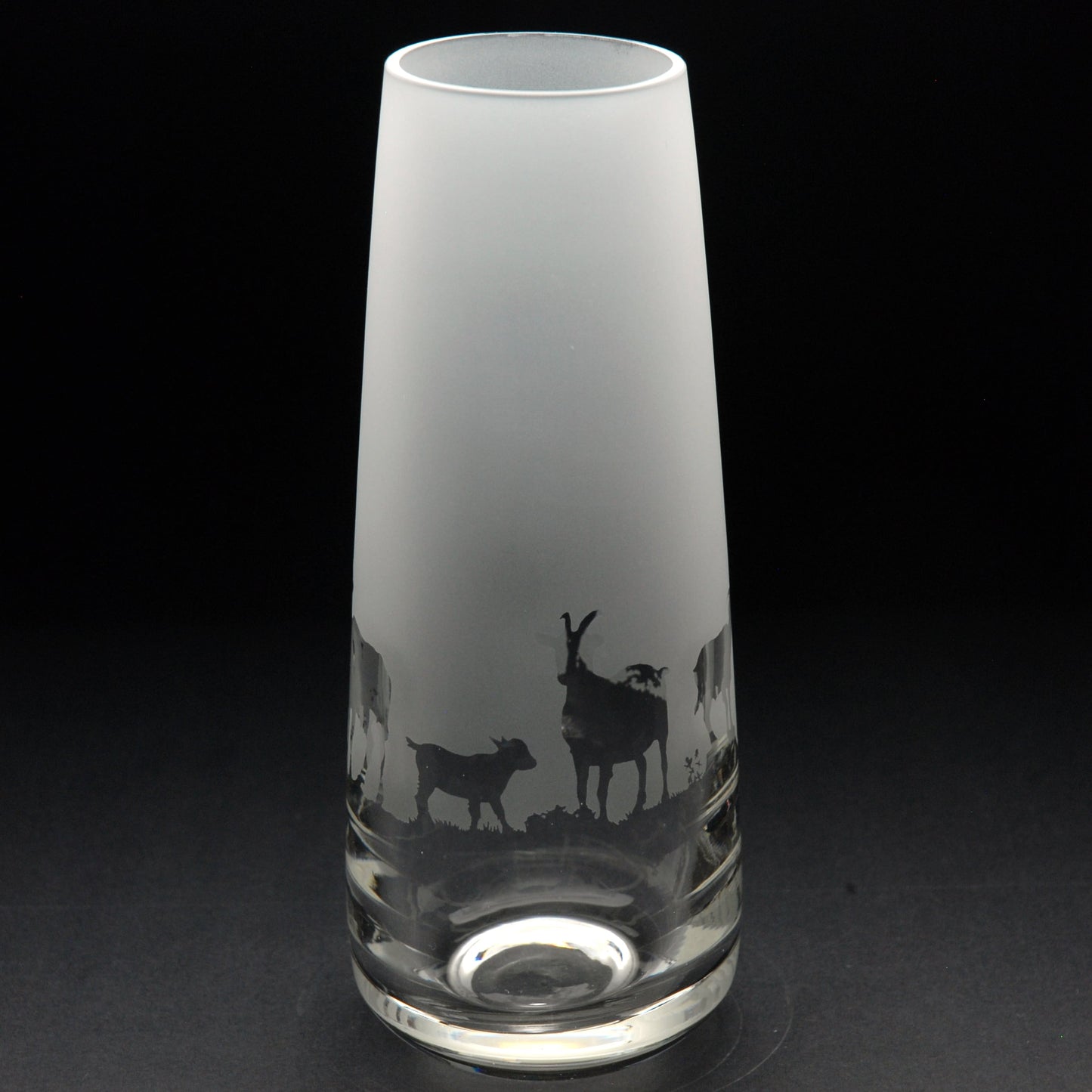 Goat Glass Bud Vase - 15cm- Hand Etched/Engraved Gift