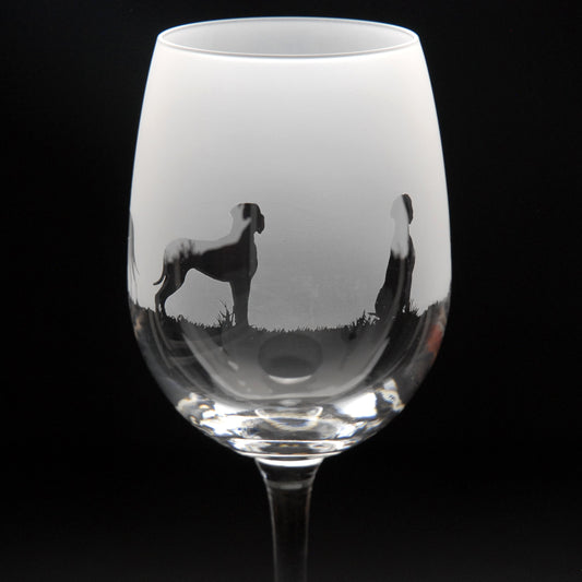 Great Dane Dog Crystal Wine Glass - Hand Etched/Engraved Gift