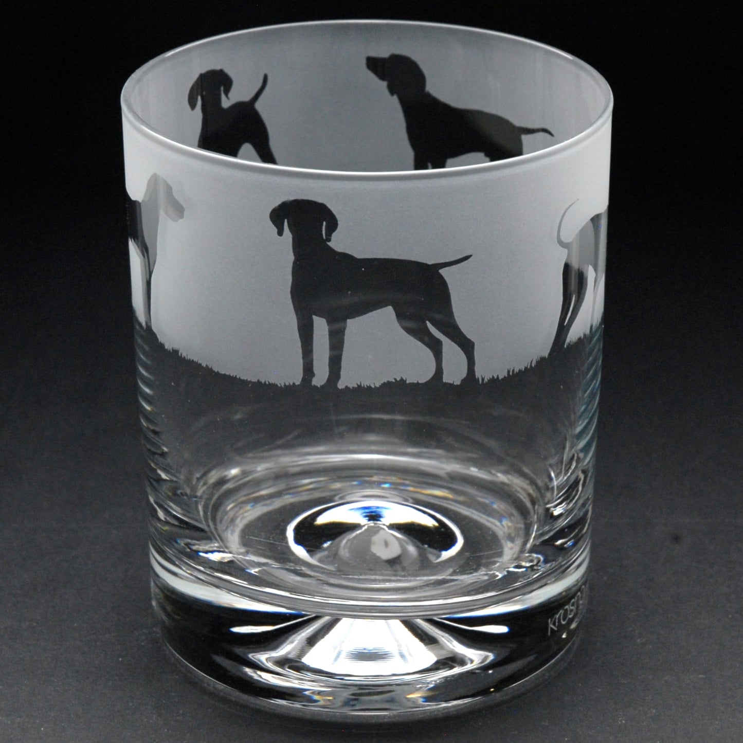 Hungarian Vizsla Dog Whiskey Tumbler Glass - Hand Etched/Engraved Gift