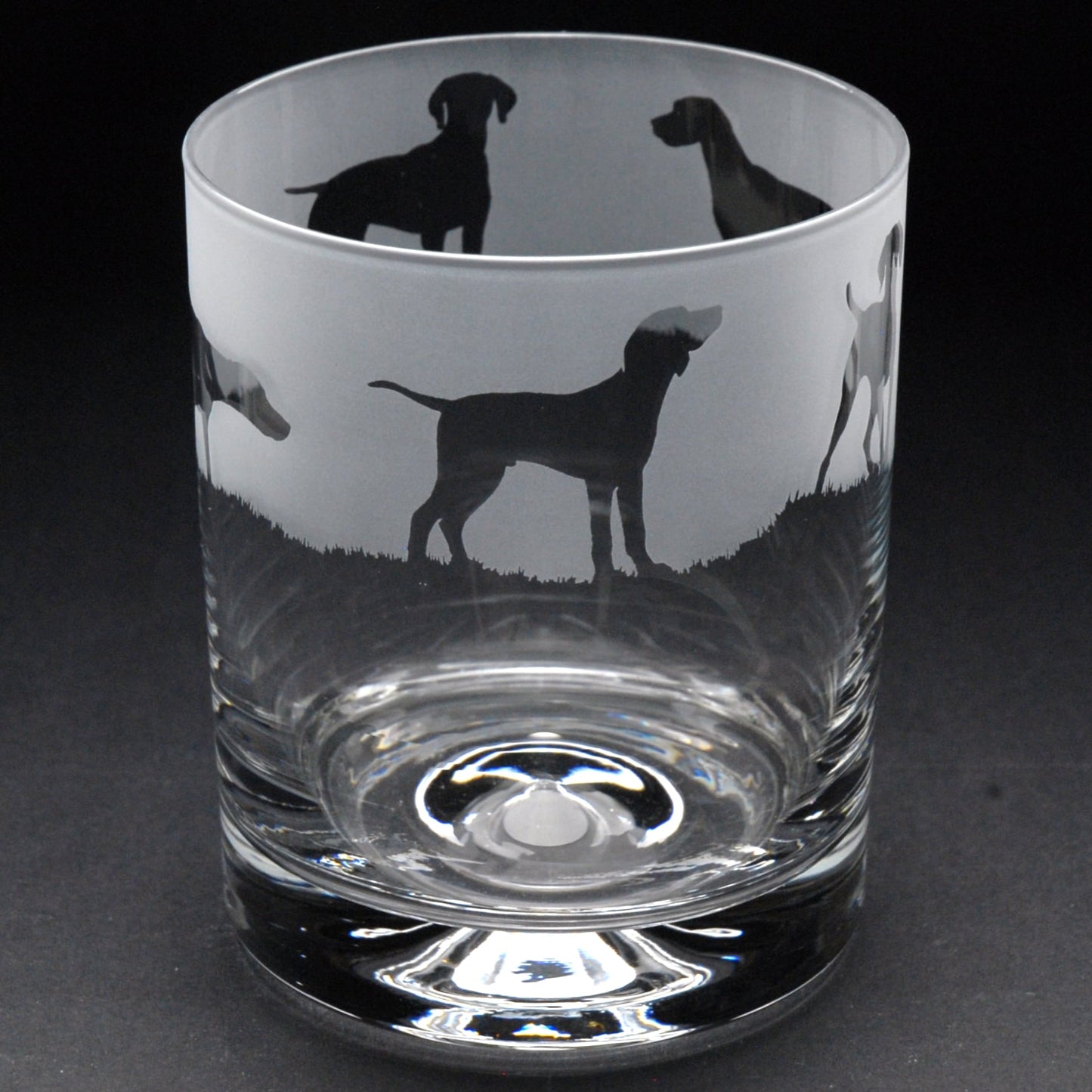 Hungarian Vizsla Dog Whiskey Tumbler Glass - Hand Etched/Engraved Gift