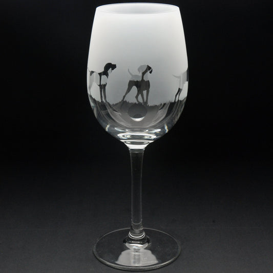 Hungarian Vizsla Dog Crystal Wine Glass - Hand Etched/Engraved Gift