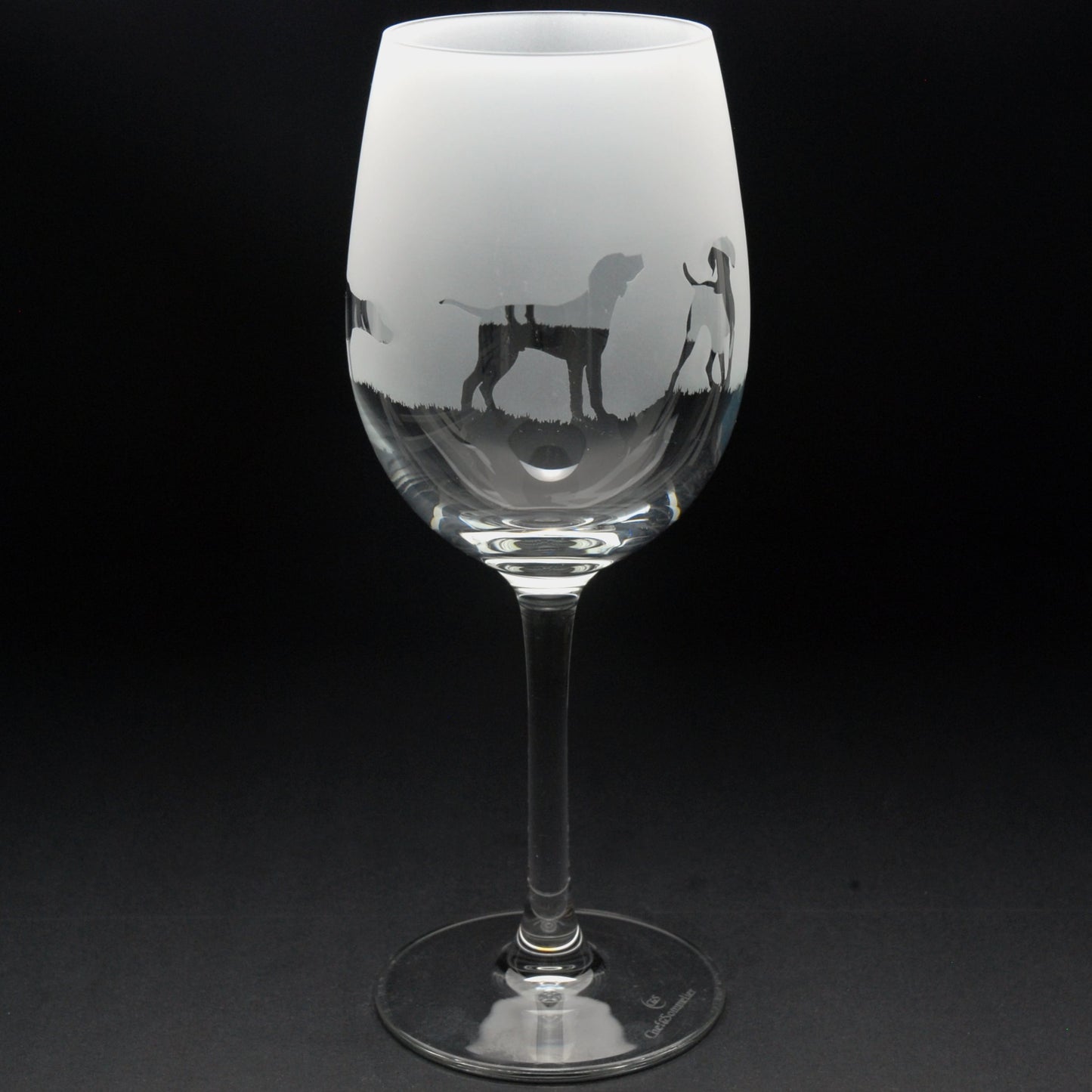 Hungarian Vizsla Dog Crystal Wine Glass - Hand Etched/Engraved Gift