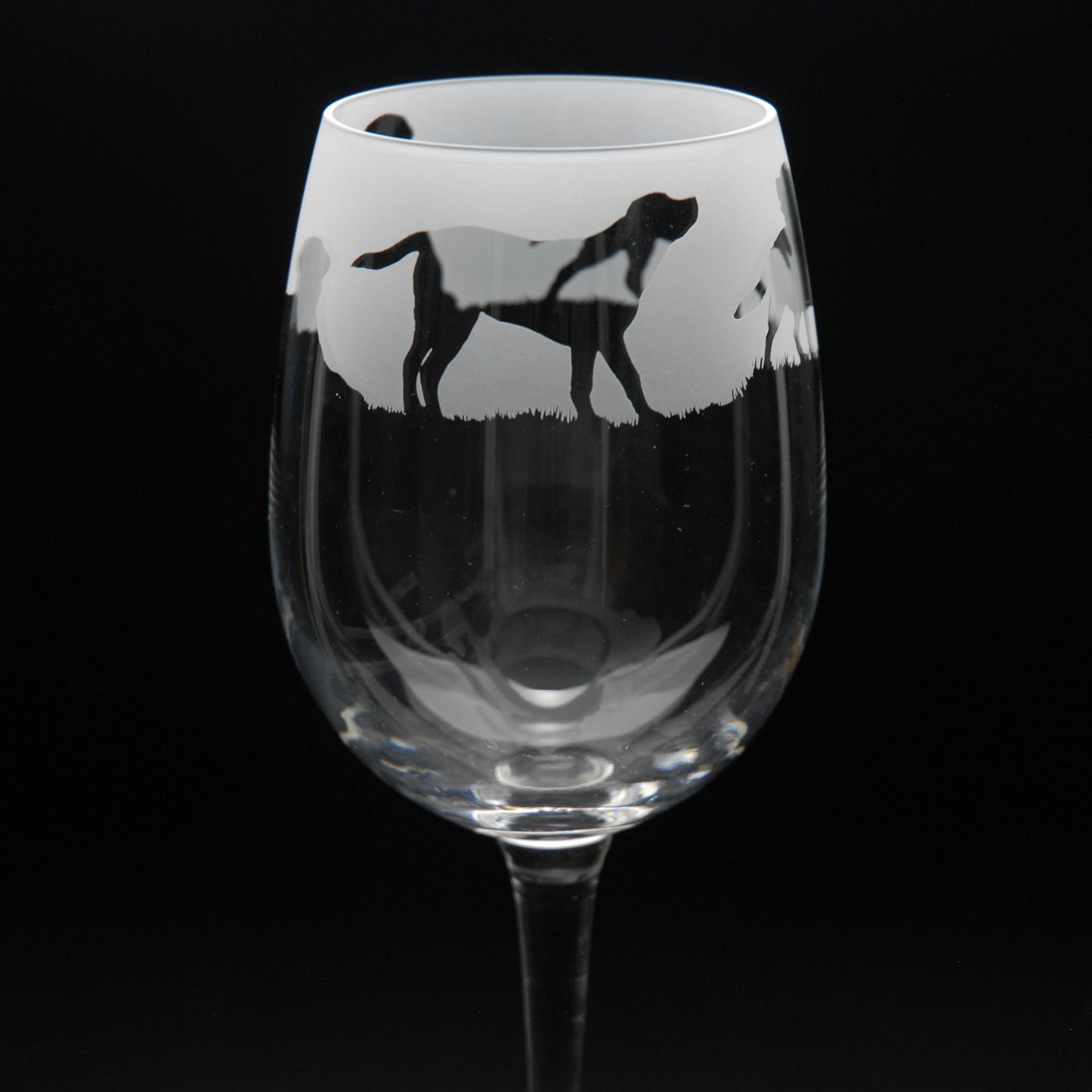 Labrador Dog Crystal Wine Glass - Hand Etched/Engraved Gift