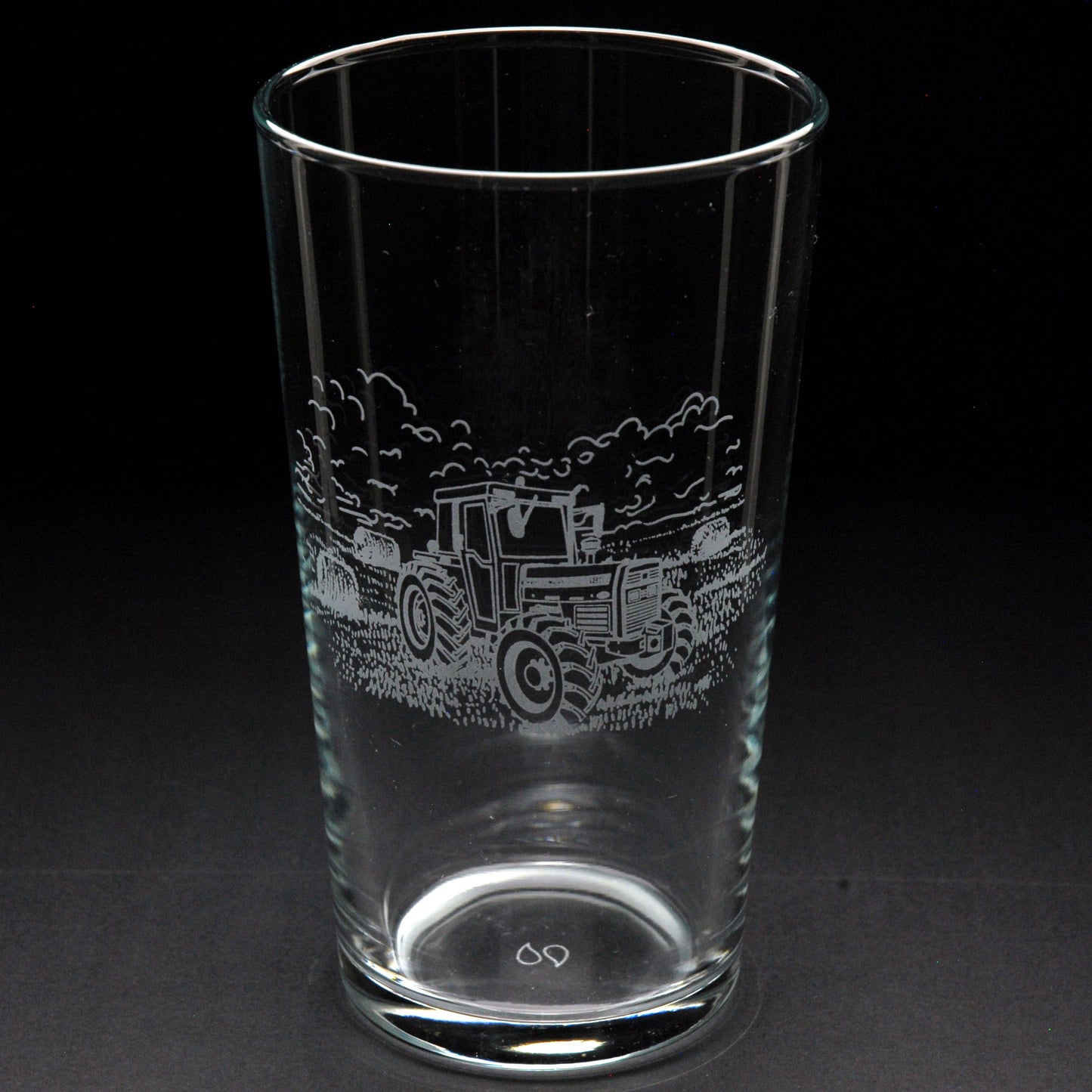 Vintage and Modern Tractor Tankard Tumbler Pint Highball Glass - Hand Engraved