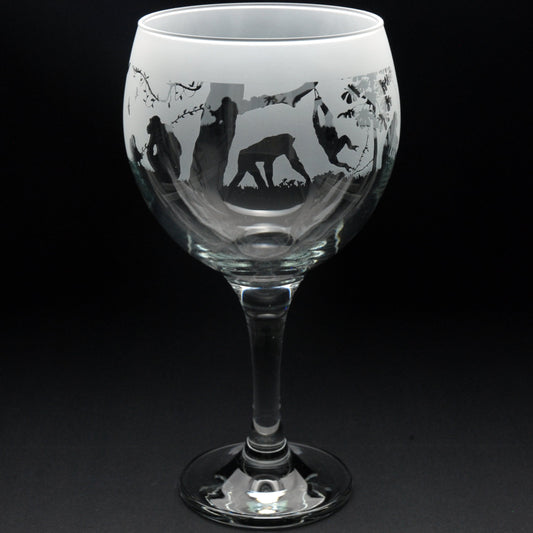 Monkey Gin Cocktail Glass - Hand Etched/Engraved Gift