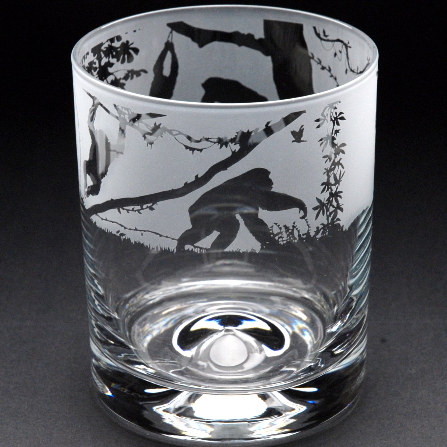 Monkey Whiskey Tumbler Glass - Hand Etched/Engraved Gift