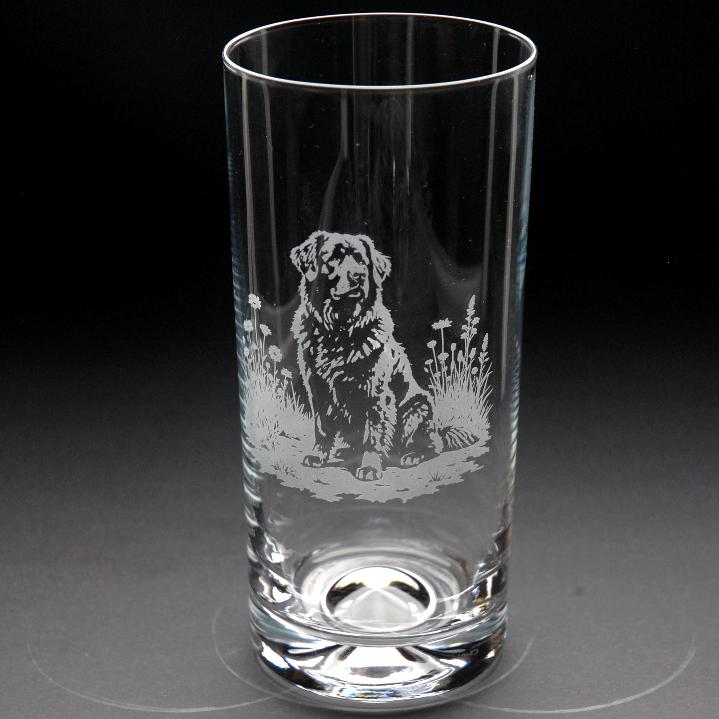 Newfoundland Dog Highball Glass - Hand Etched/Engraved Gift