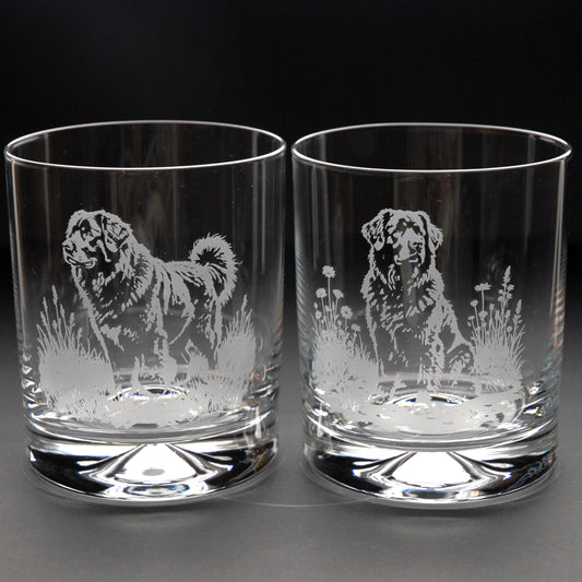 Newfoundland Dog Whiskey Tumbler Glass - Hand Etched/Engraved Gift