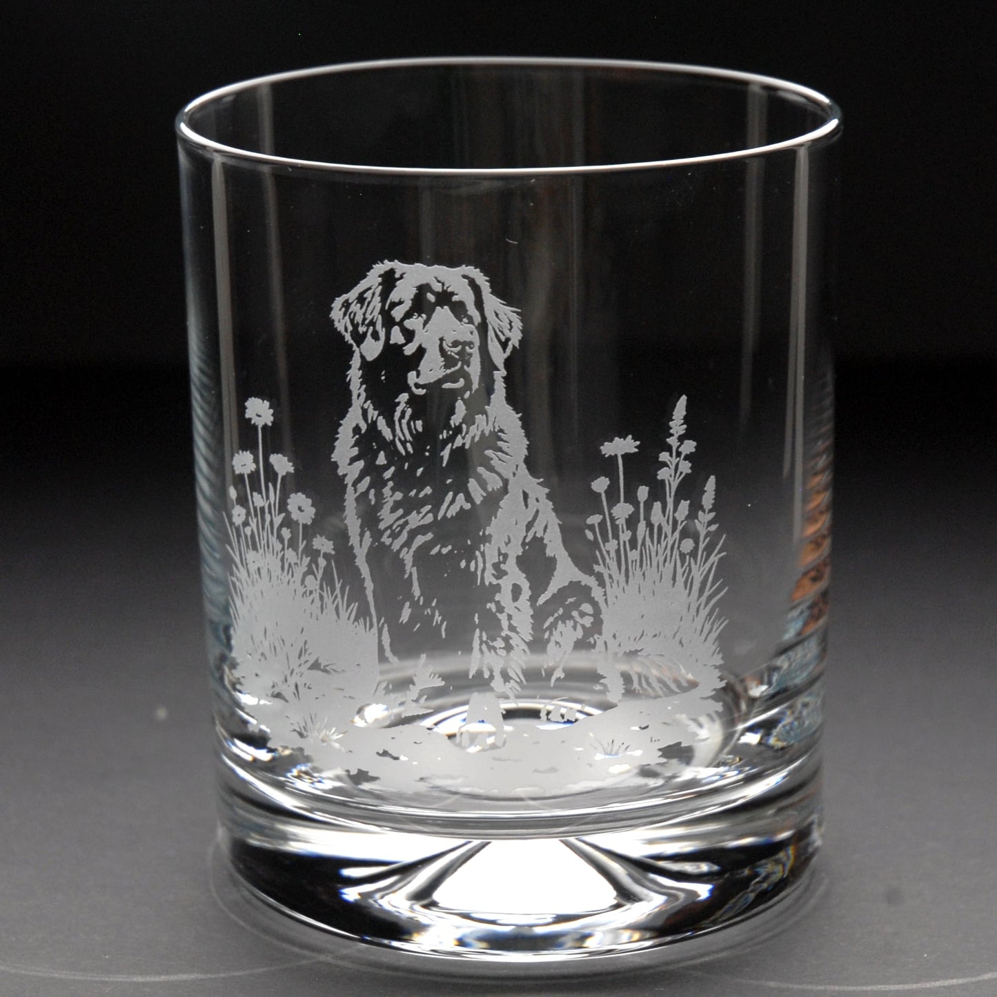 Newfoundland Dog Whiskey Tumbler Glass - Hand Etched/Engraved Gift