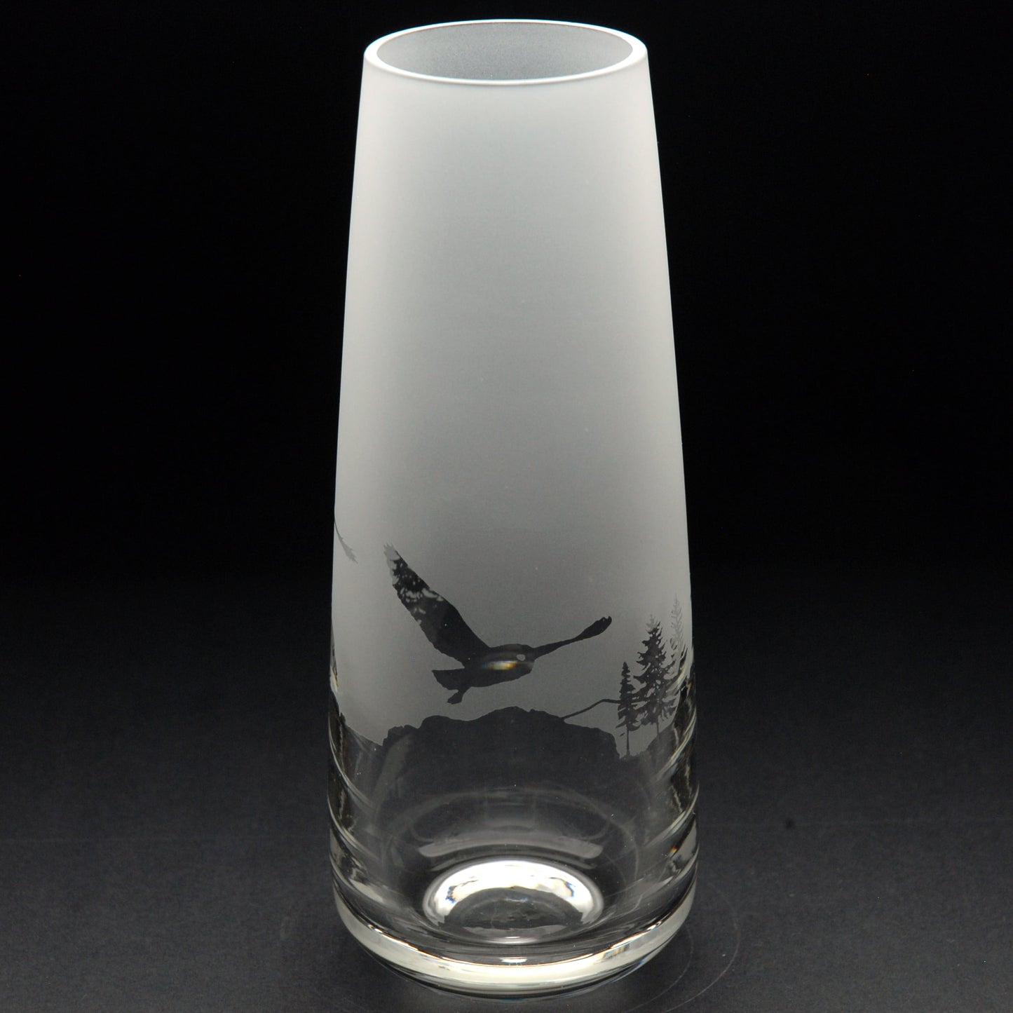 Owl Glass Bud Vase - 15cm- Hand Etched/Engraved Gift