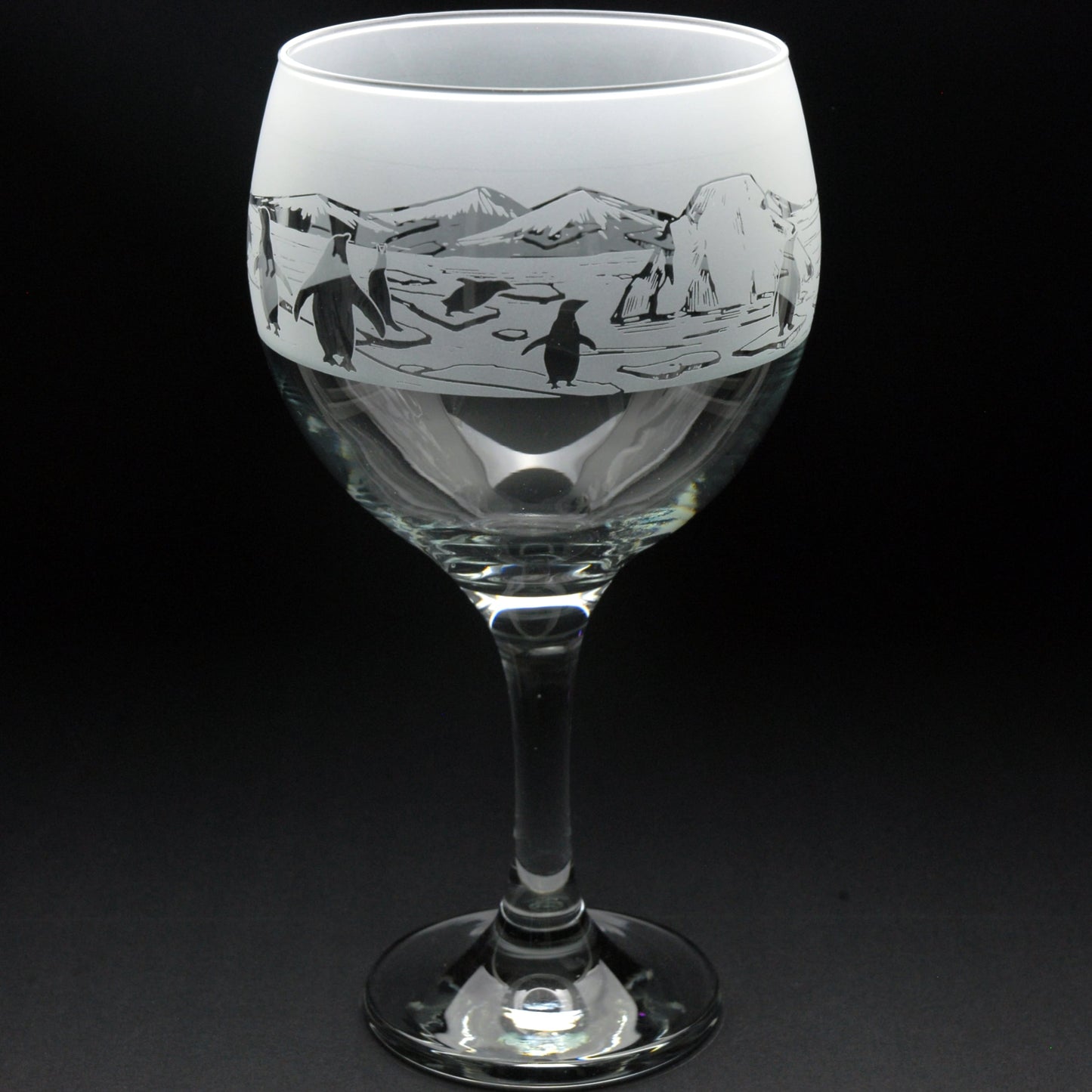 Penguin Gin Cocktail Glass - Hand Etched/Engraved Gift