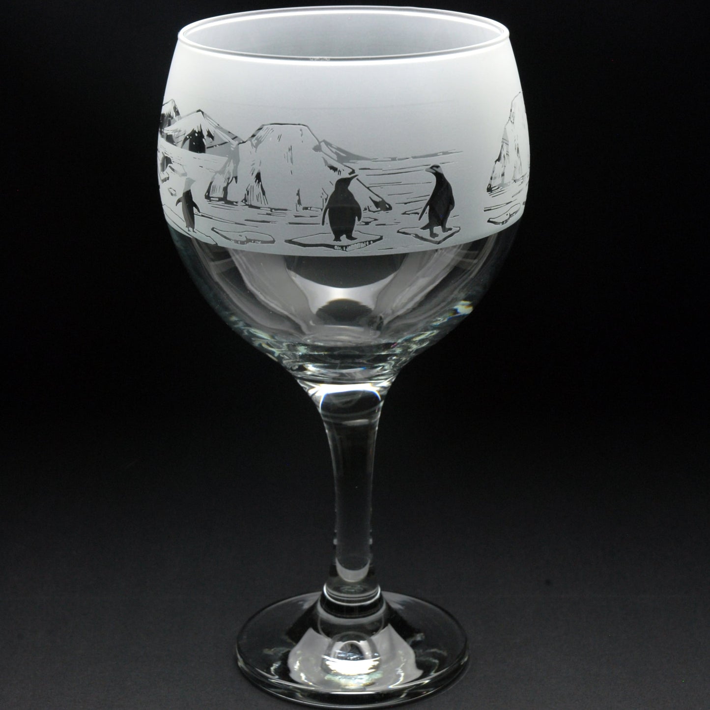 Penguin Gin Cocktail Glass - Hand Etched/Engraved Gift