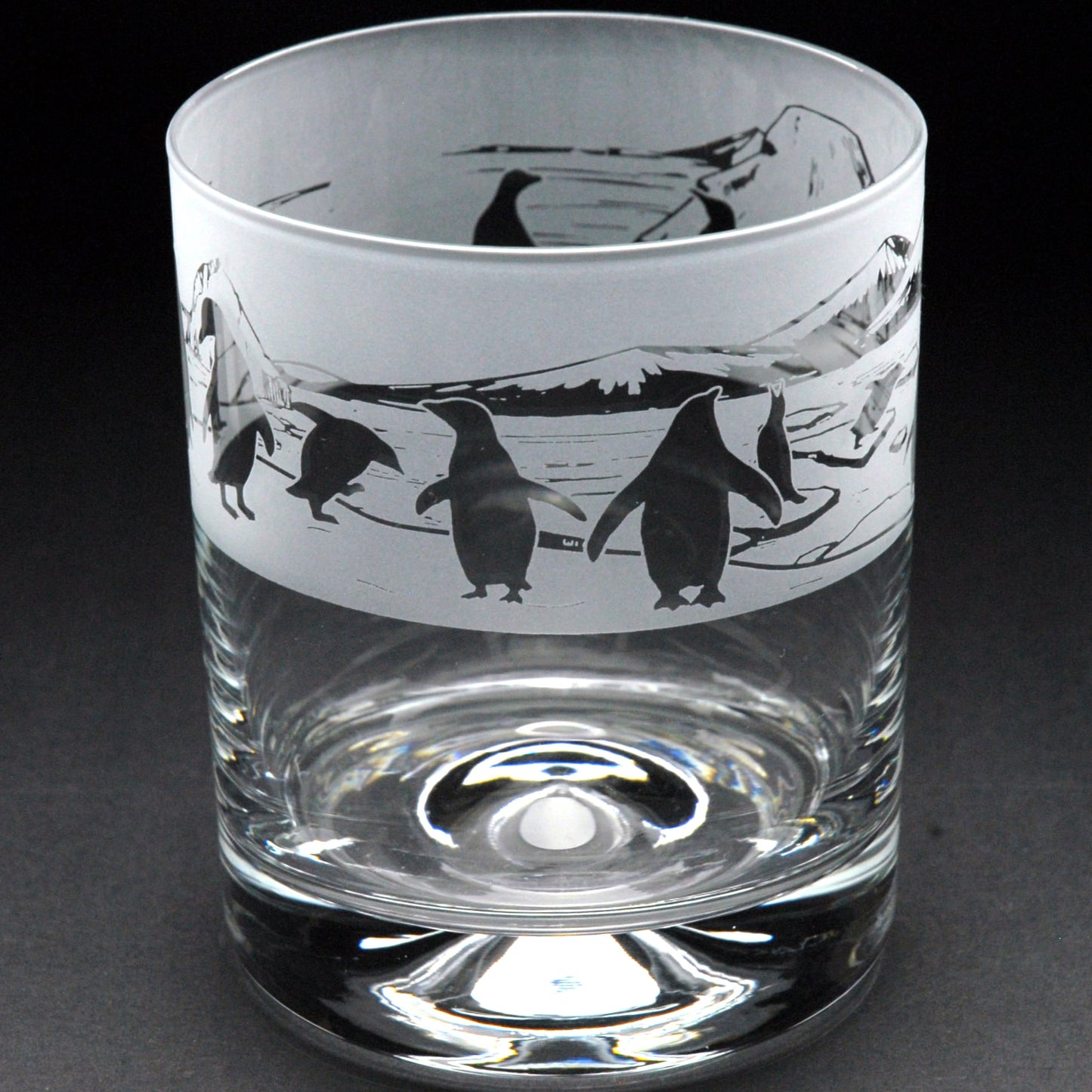 Penguin Whiskey Tumbler Glass - Hand Etched/Engraved Gift