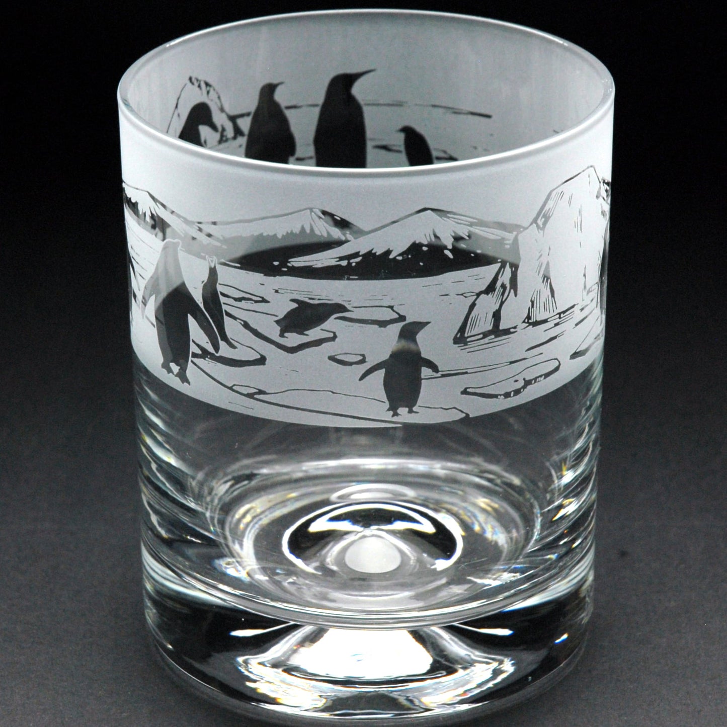 Penguin Whiskey Tumbler Glass - Hand Etched/Engraved Gift