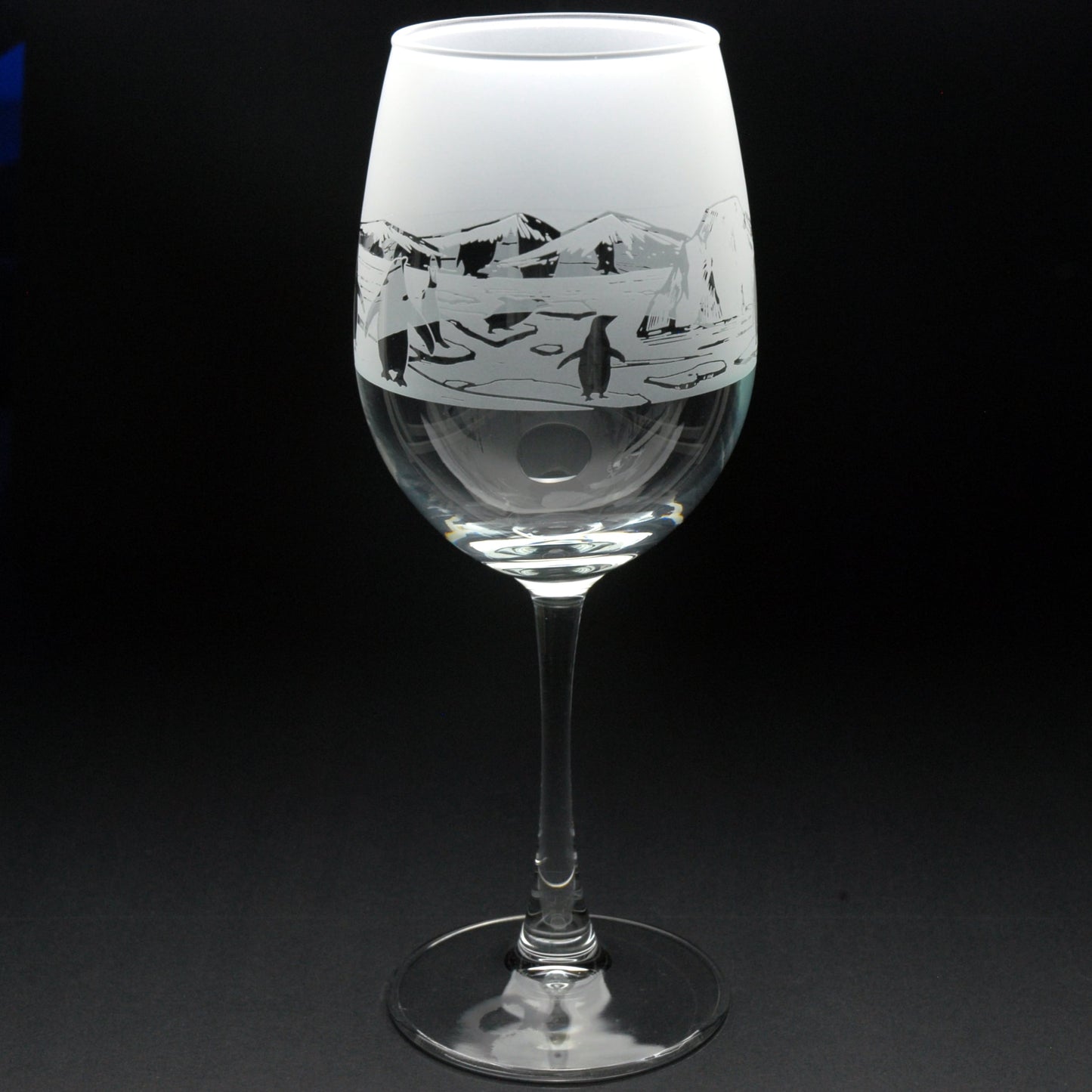 Penguin Crystal Wine Glass - Hand Etched/Engraved Gift