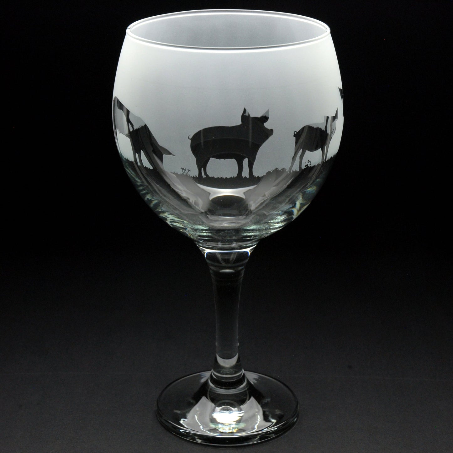 Pig Gin Cocktail Glass - Hand Etched/Engraved Gift