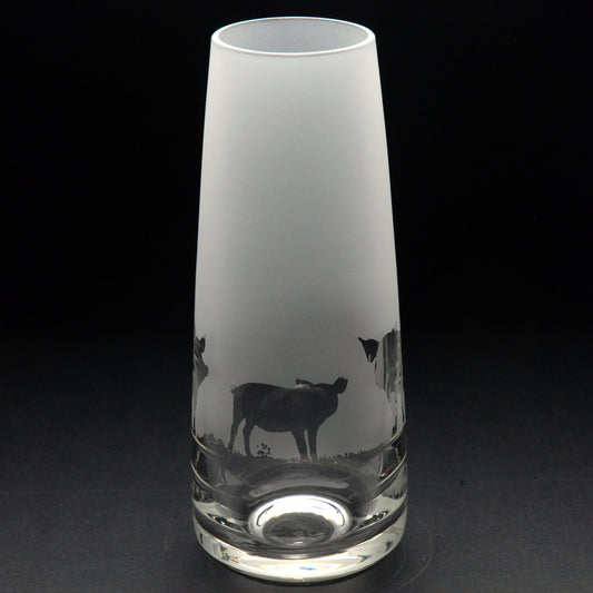 Pig Glass Bud Vase - 15cm- Hand Etched/Engraved Gift