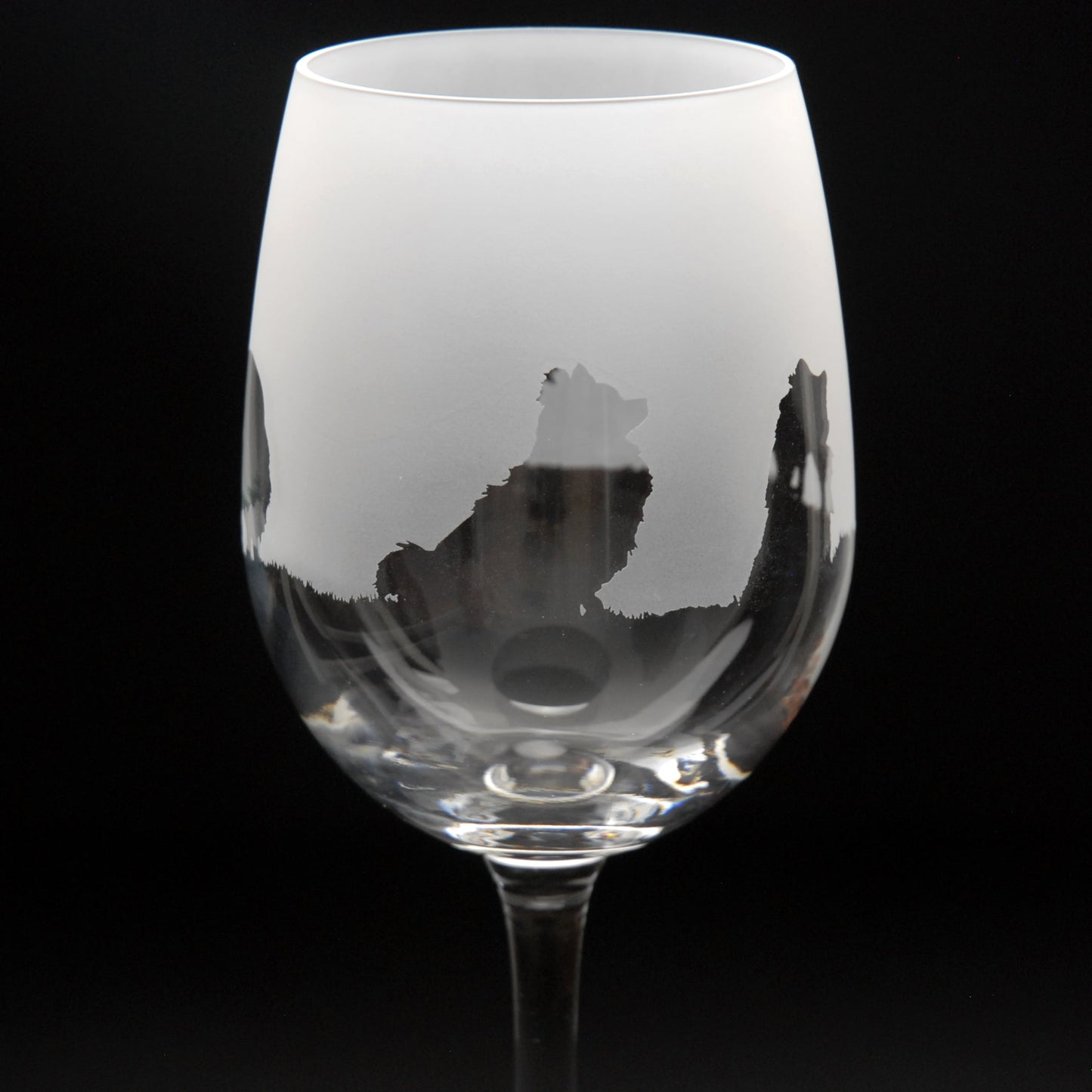 Pomeranian Dog Crystal Wine Glass - Hand Etched/Engraved Gift