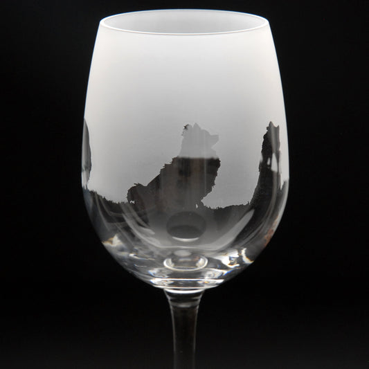 Pomeranian Dog Crystal Wine Glass - Hand Etched/Engraved Gift