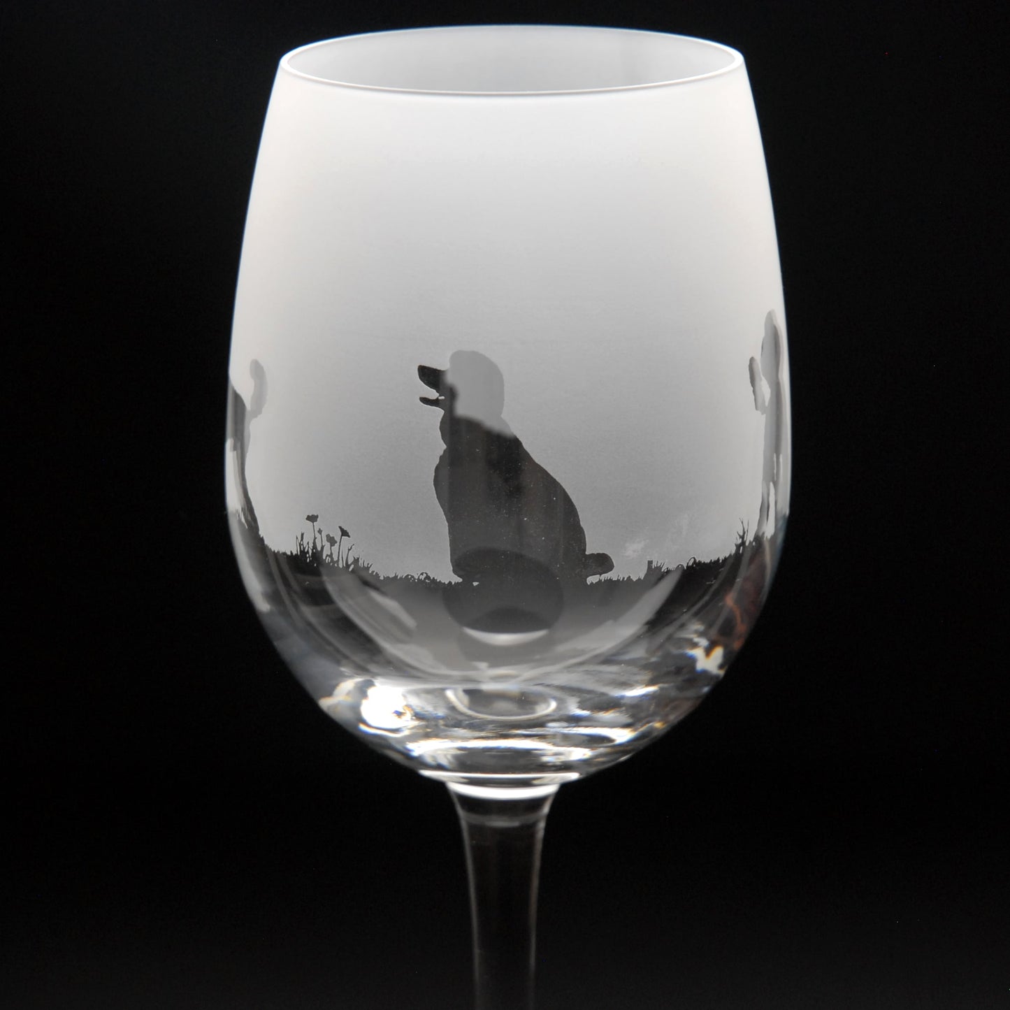Poodle Dog Crystal Wine Glass - Hand Etched/Engraved Gift