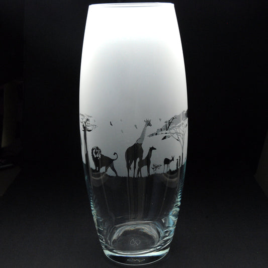 Safari Glass Botanica Vase - Hand Etched/Engraved Gift