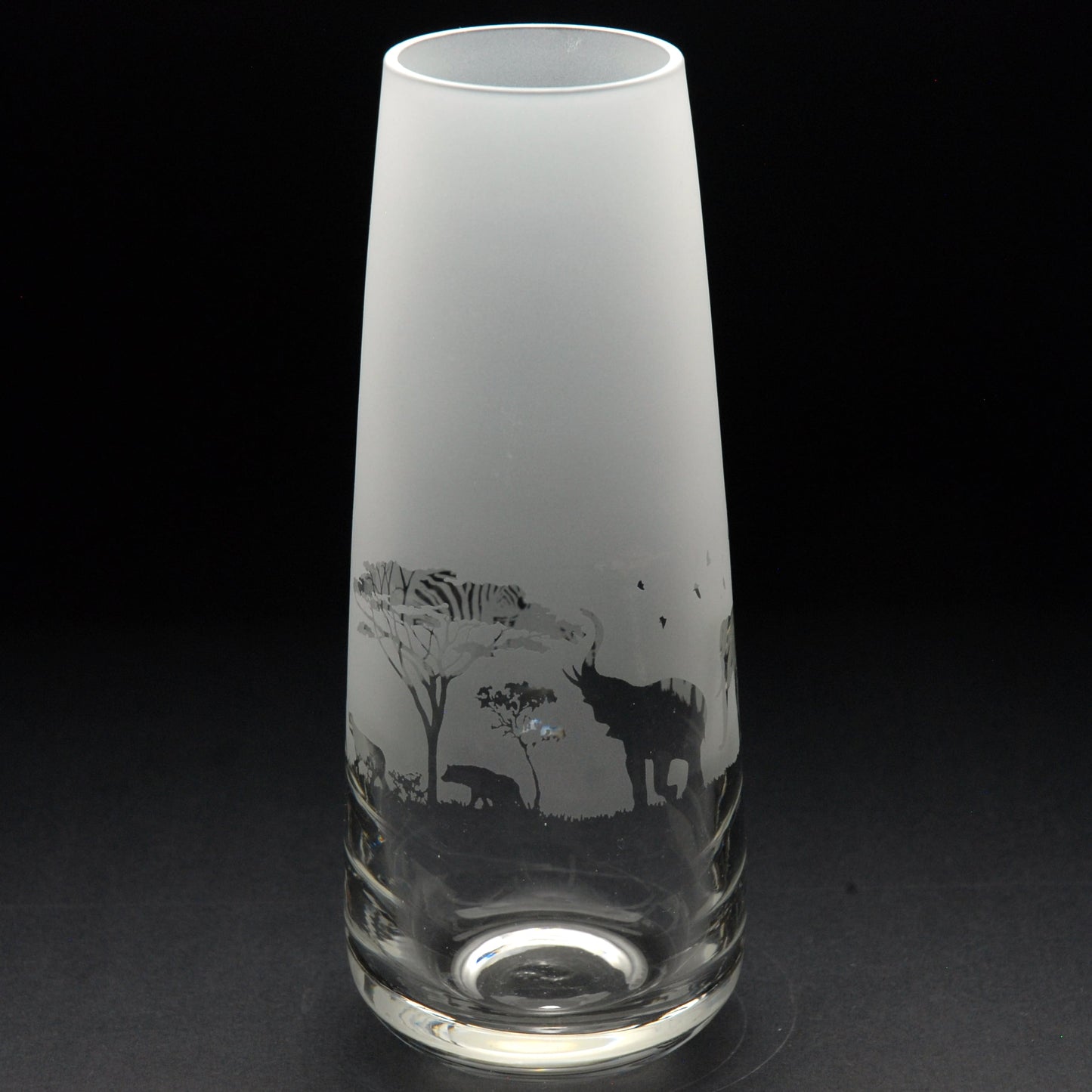 Safari Glass Bud Vase - 15cm- Hand Etched/Engraved Gift