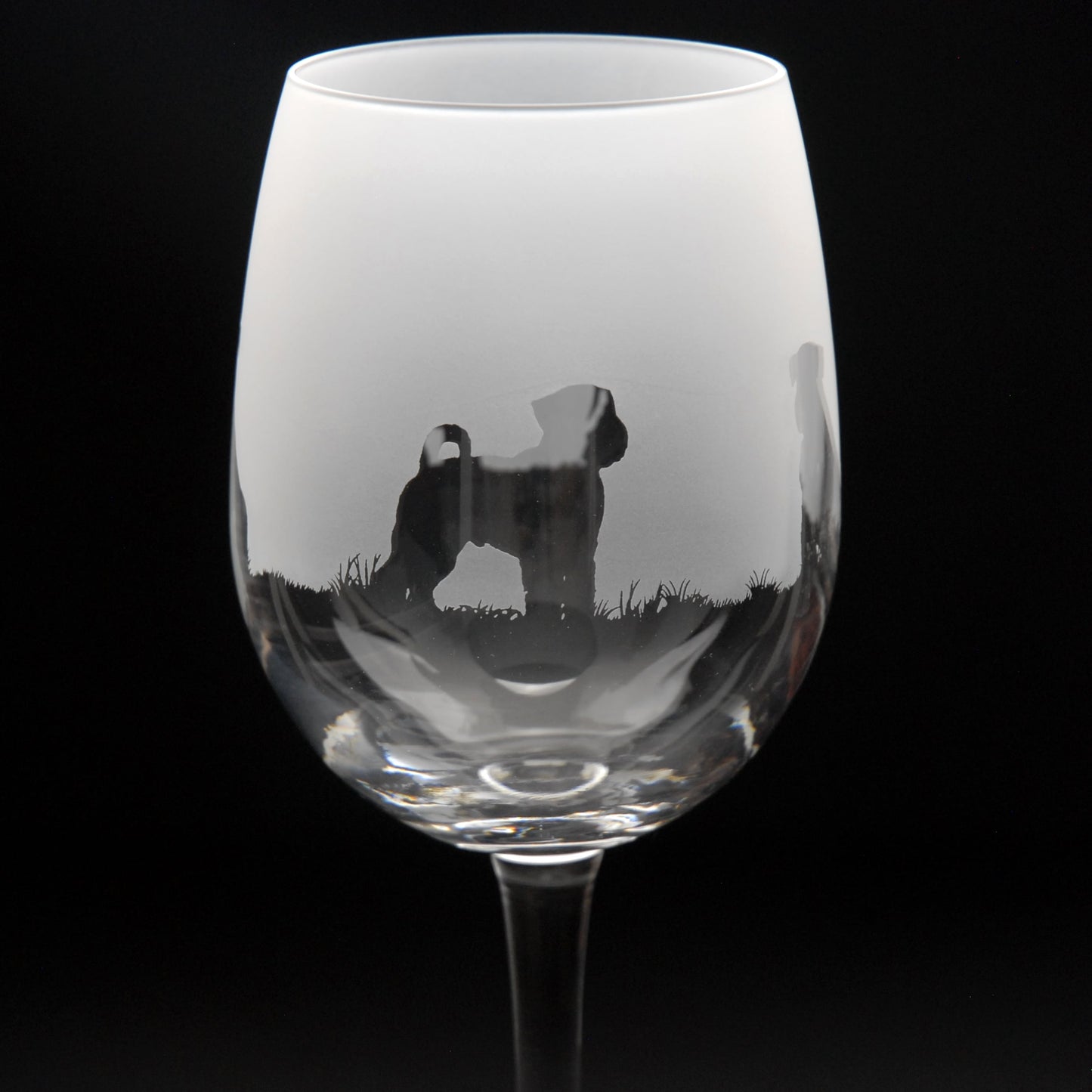 Schnauzer Dog Crystal Wine Glass - Hand Etched/Engraved Gift