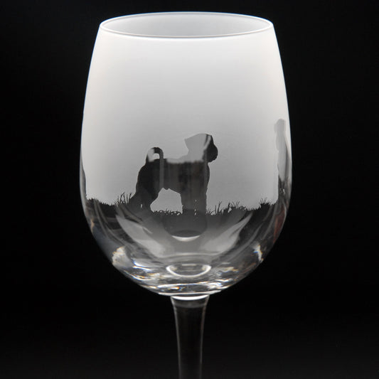 Schnauzer Dog Crystal Wine Glass - Hand Etched/Engraved Gift